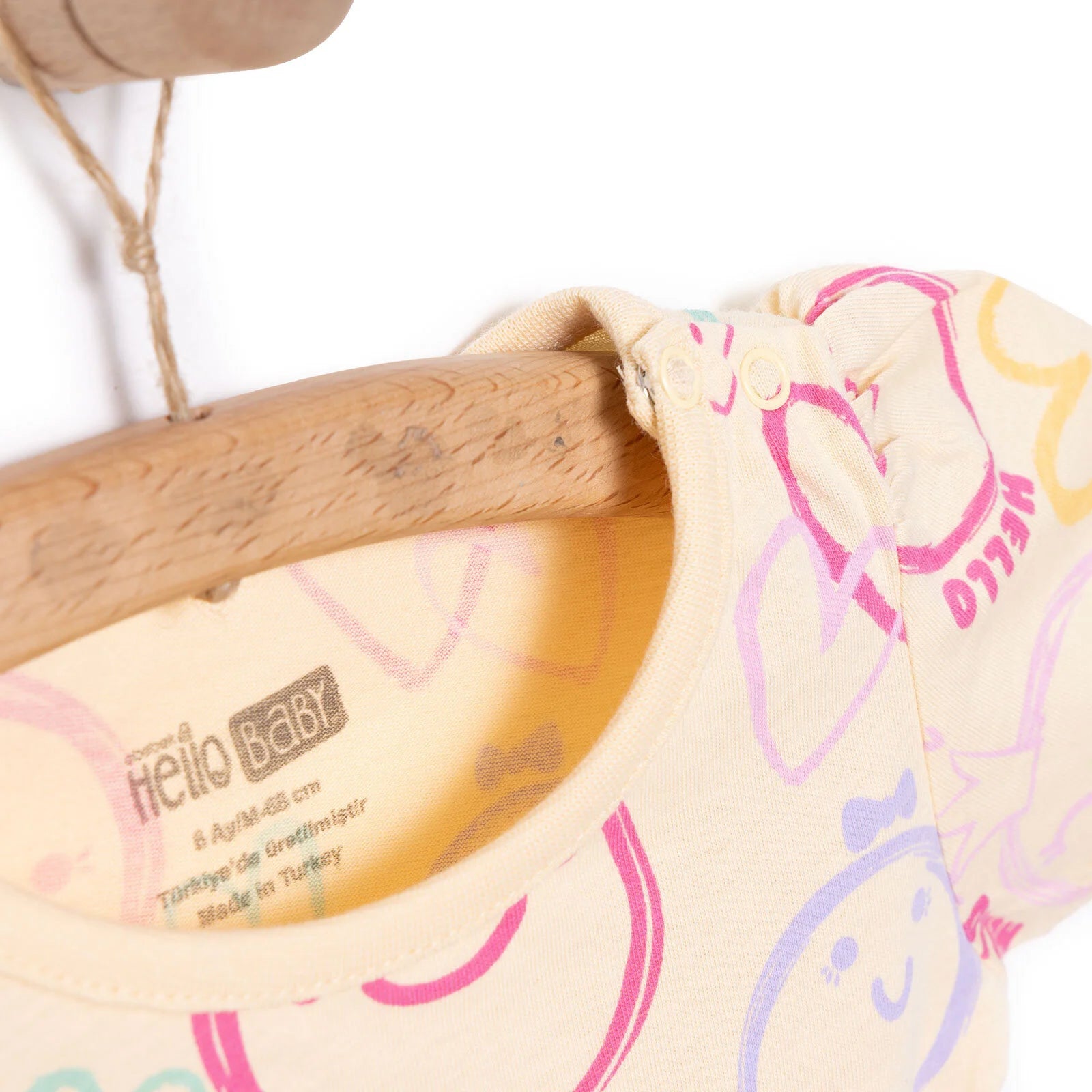 HelloBaby Basic Girl Smiling Face Tshirt - Light Yellow - ebebek - Black Friday