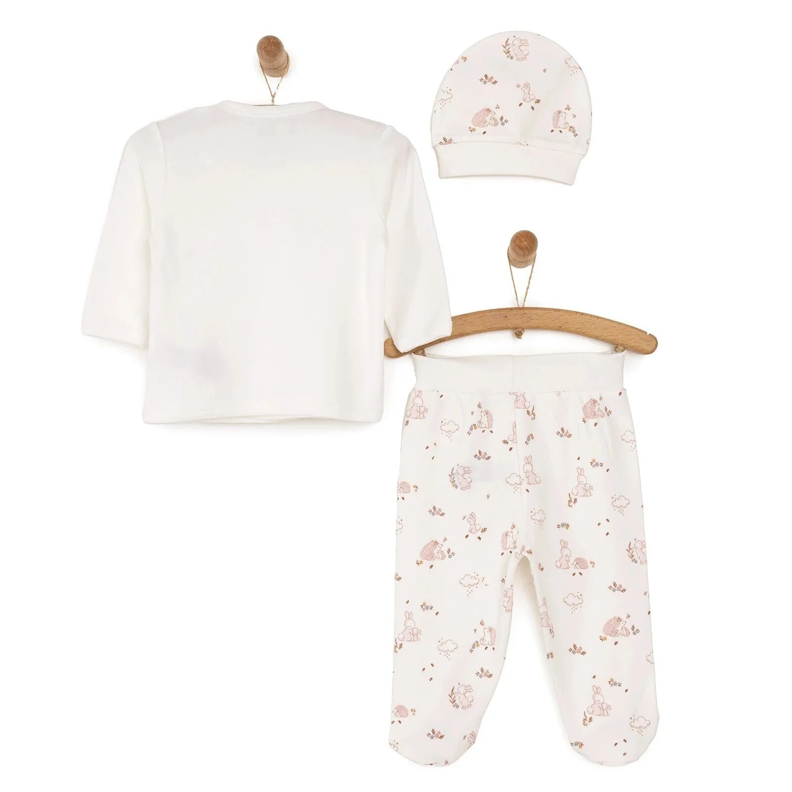 HelloBaby Newborn Baby Girl 3 Pcs Set - Ecru - ebebek - Black Friday