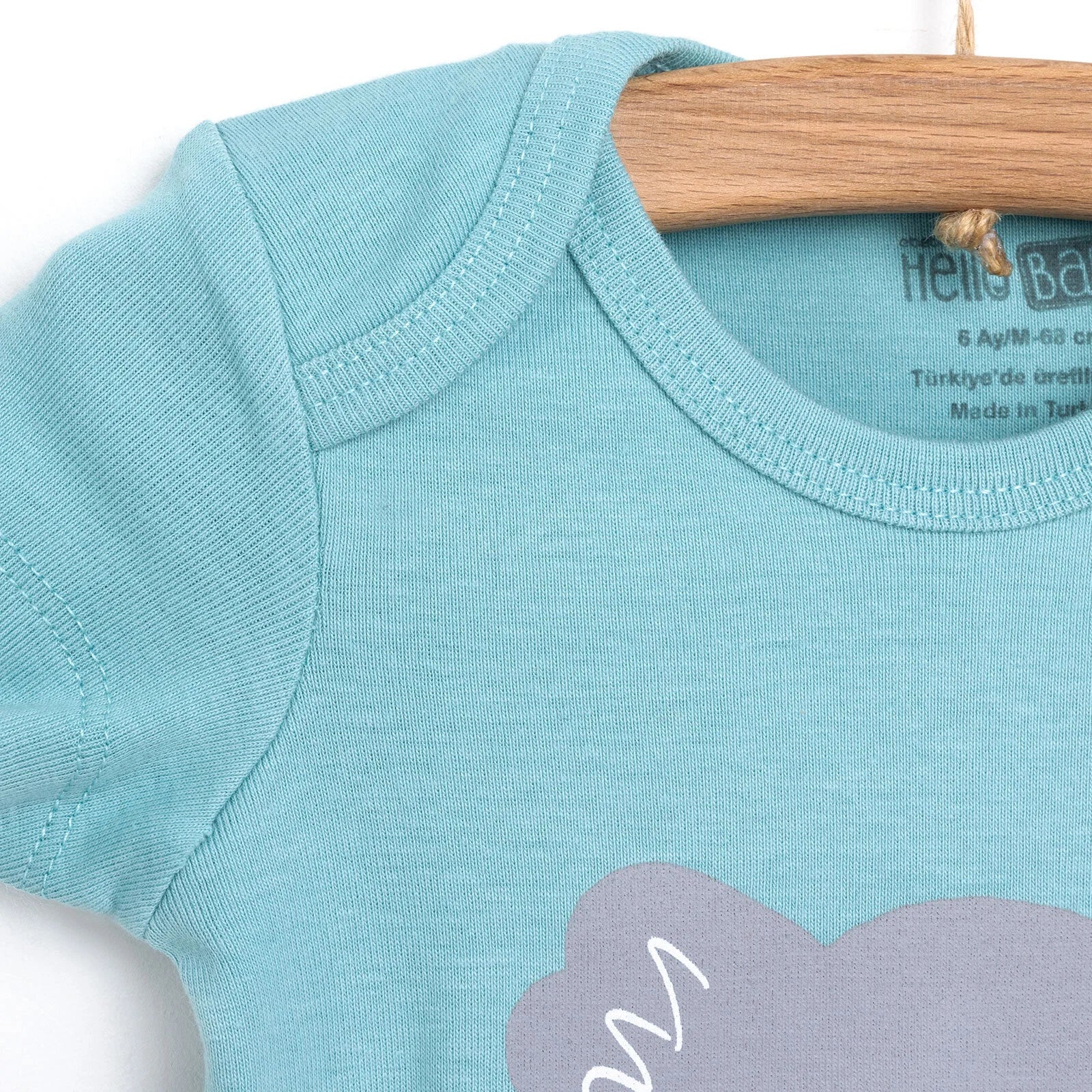 HelloBaby Short Sleeve Bodysuit - Petrol Green - ebebek - Black Friday