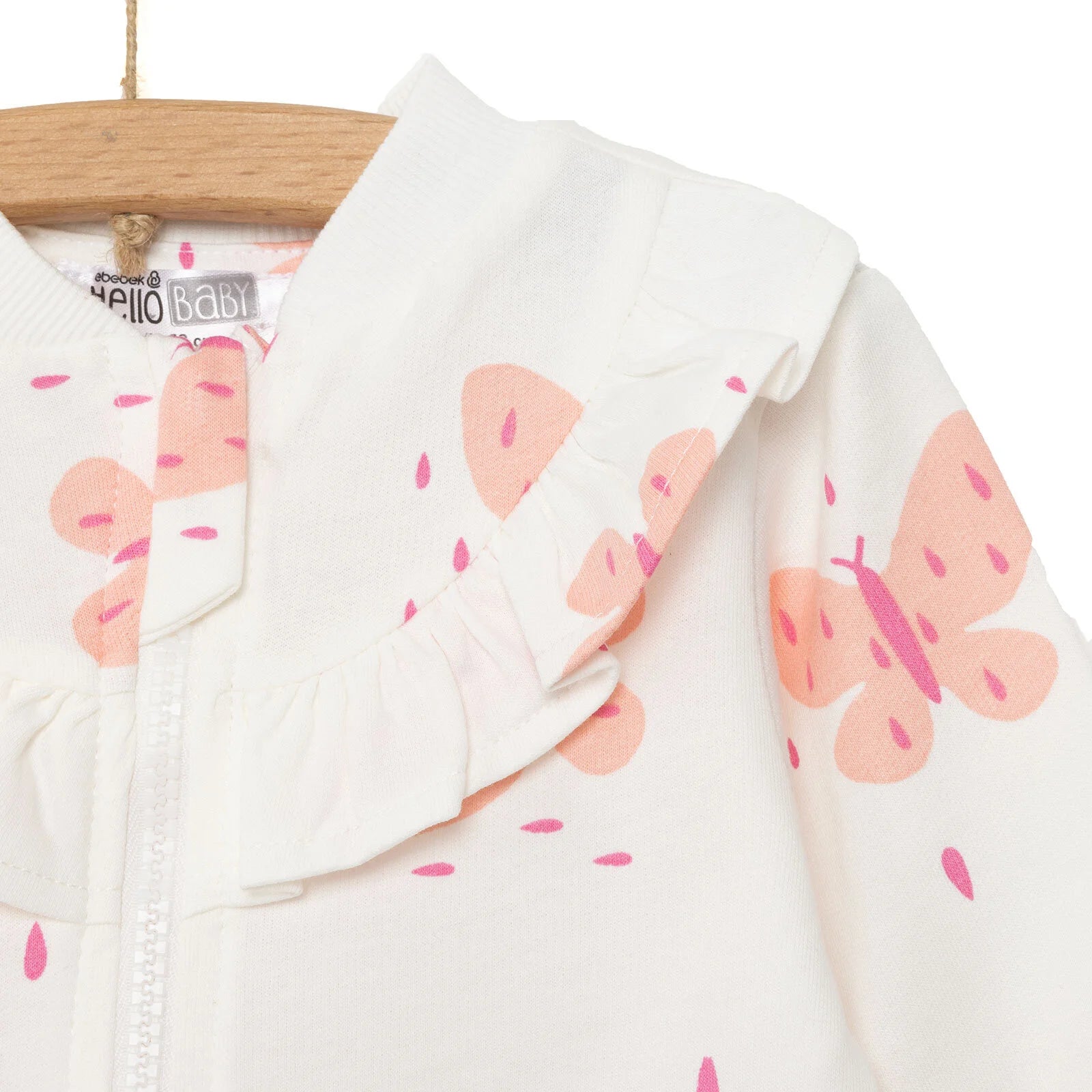 HelloBaby Basic Baby Girl Zippered Joggers - Ecru - ebebek - Black Friday