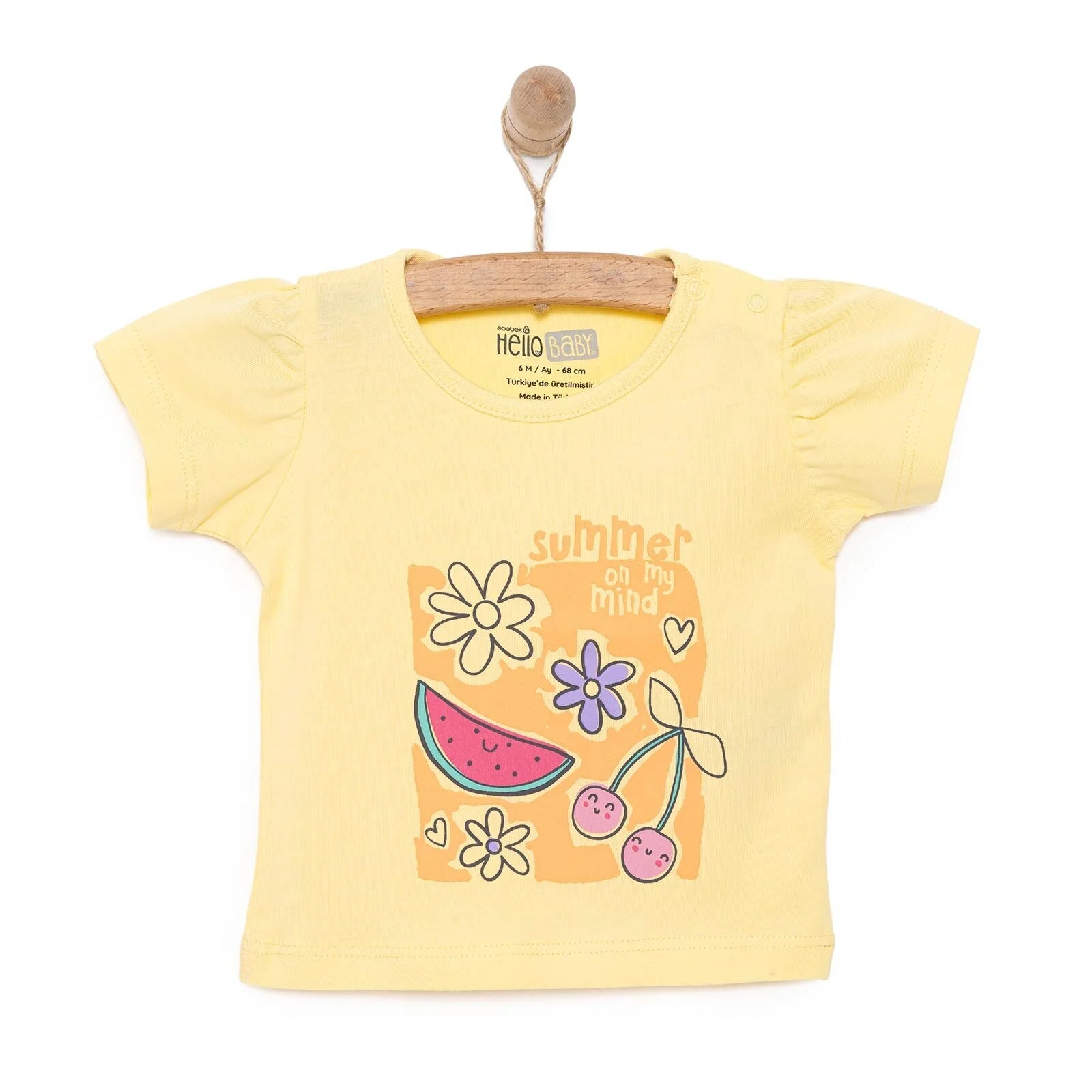 HelloBaby Basic Girl Fruits Printed T-shirt - Yellow - ebebek - Black Friday