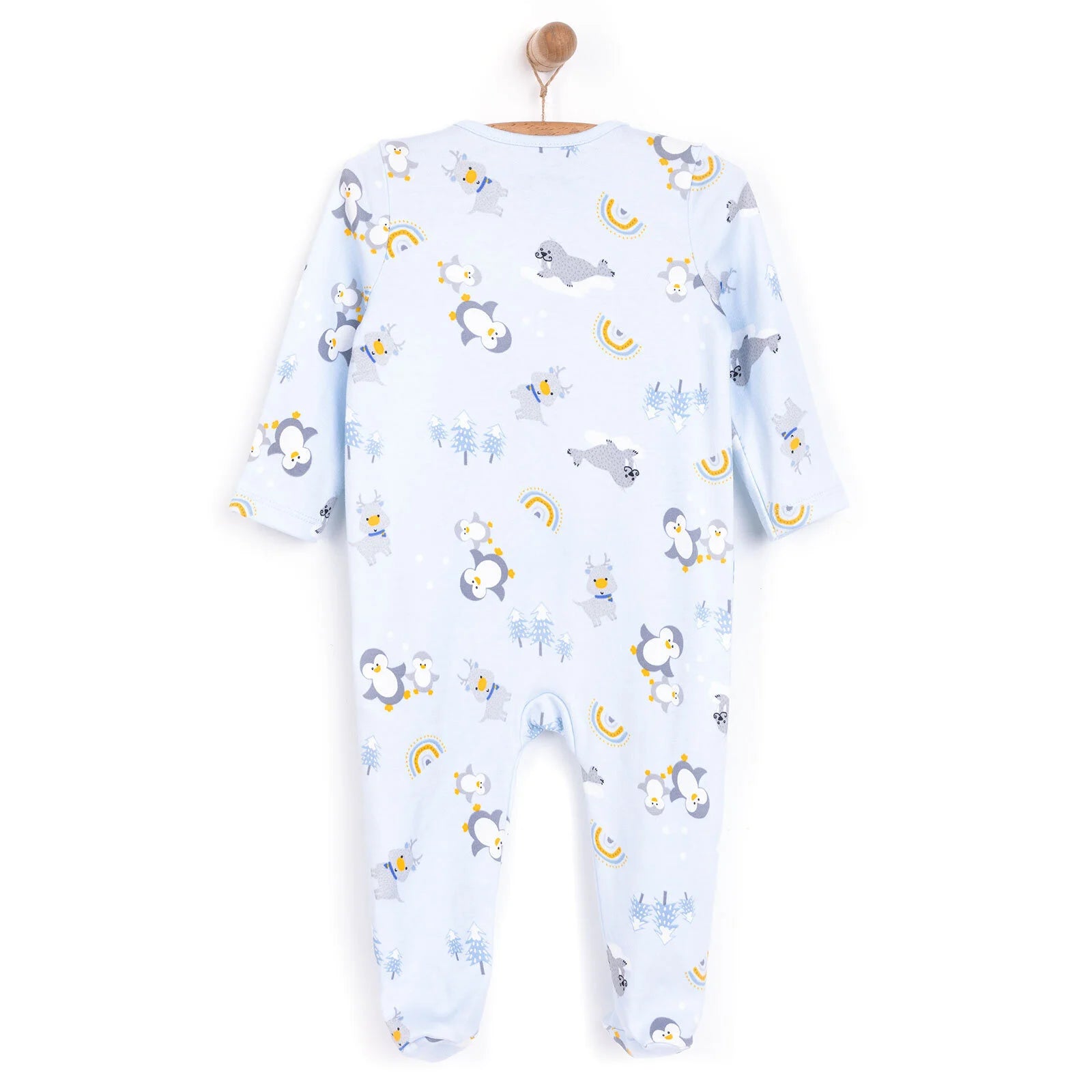 HelloBaby Newborn Baby Boy Footed Jumpsuit - Light Blue - ebebek - Black Friday