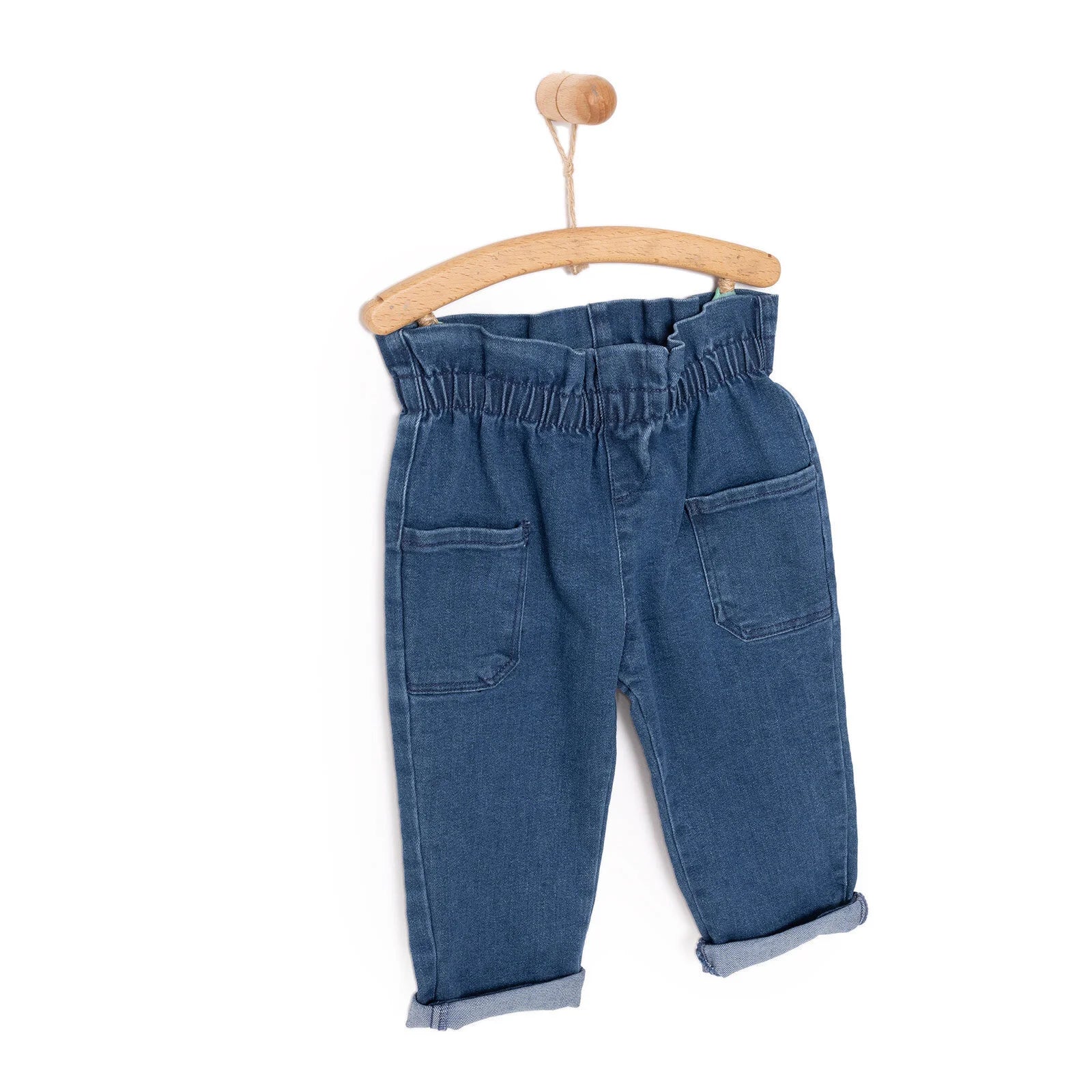 HelloBaby Basic Baby Girl Paperbag Denim Leggings - Dark Blue - ebebek - Black Friday