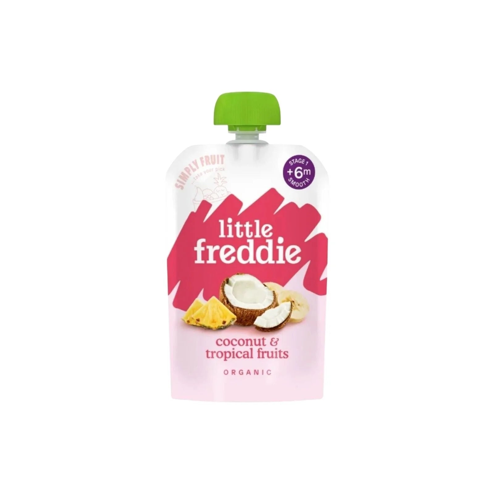 Little Freddie Organic Good for Brains Coconut & Tropical Fruits Baby Food Pouch with Omega 3 6+ months 100g - ebebek - Black Friday