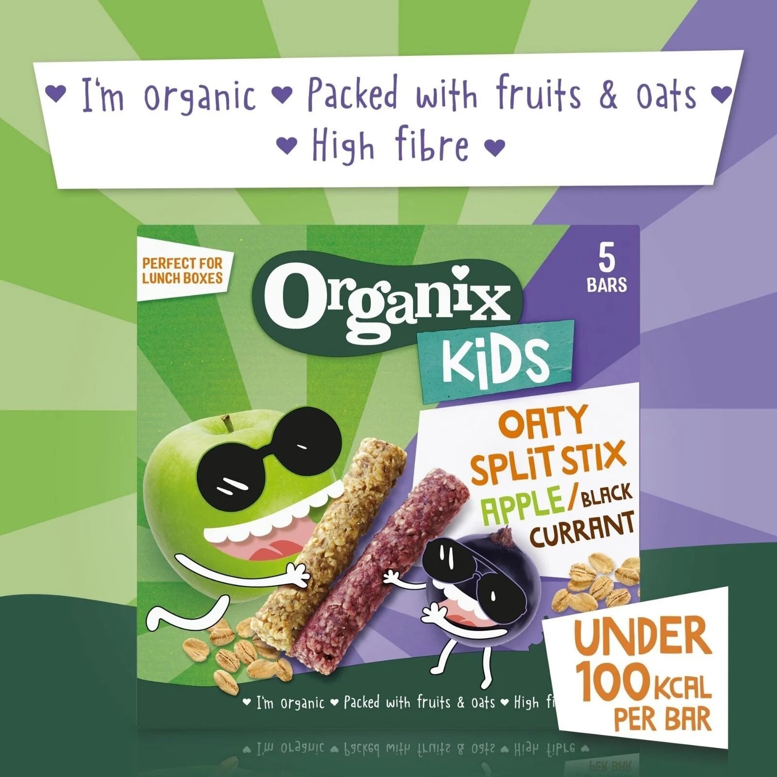 Organix Kids Apple Black Currant Oaty Split Stix Bars 3+ years 115g (5x23g) - ebebek - Black Friday