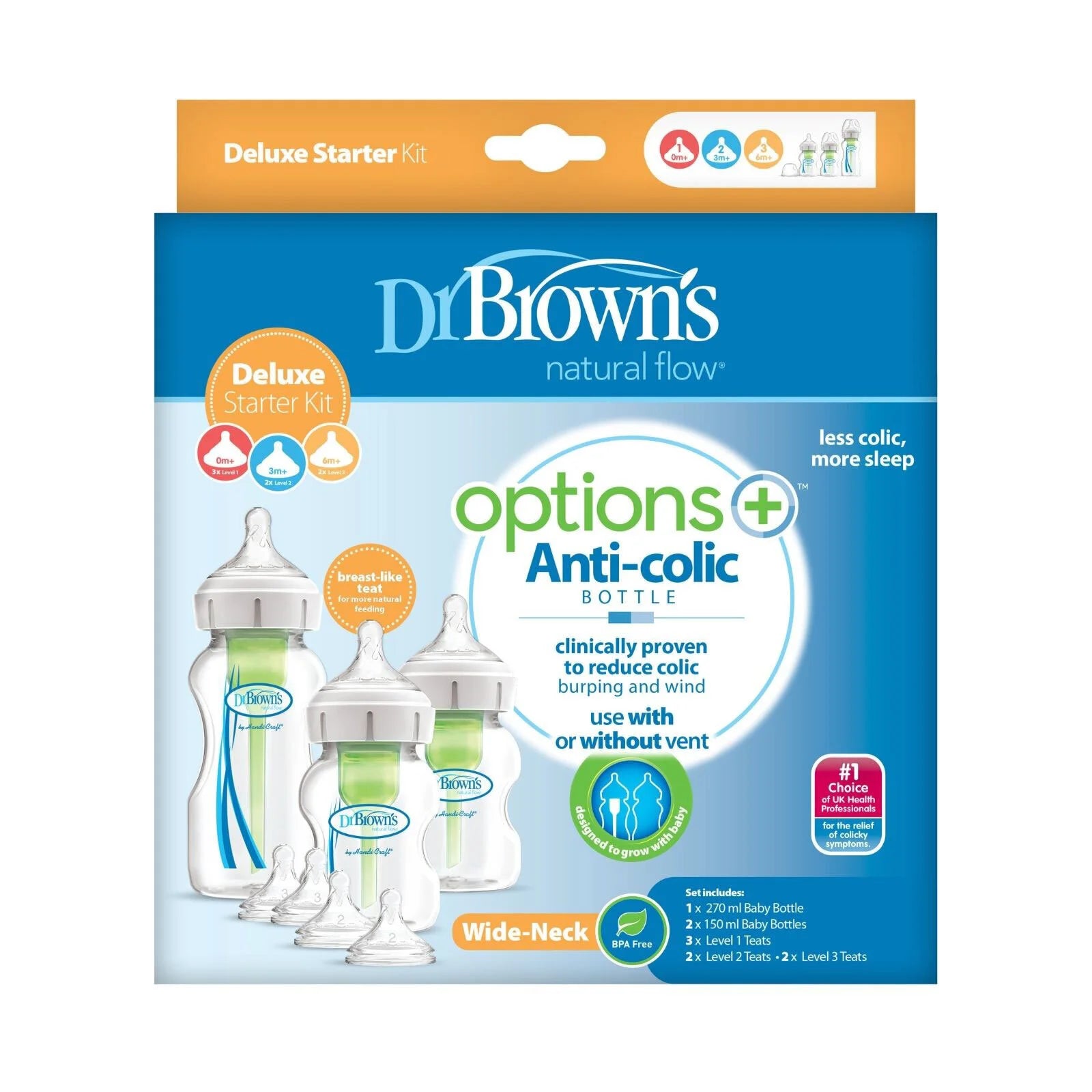 Dr. Brown's Options+ Anti - Colic Baby Bottle Wide Neck Starter Kit - ebebek - Black Friday