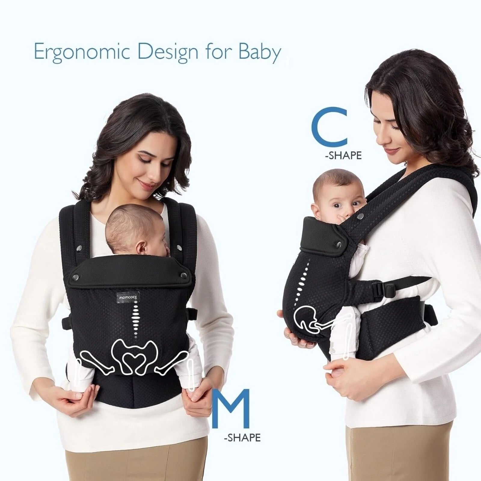 Momcozy Baby Carrier Newborn to Toddler Air Mesh - Black - ebebek - Black Friday