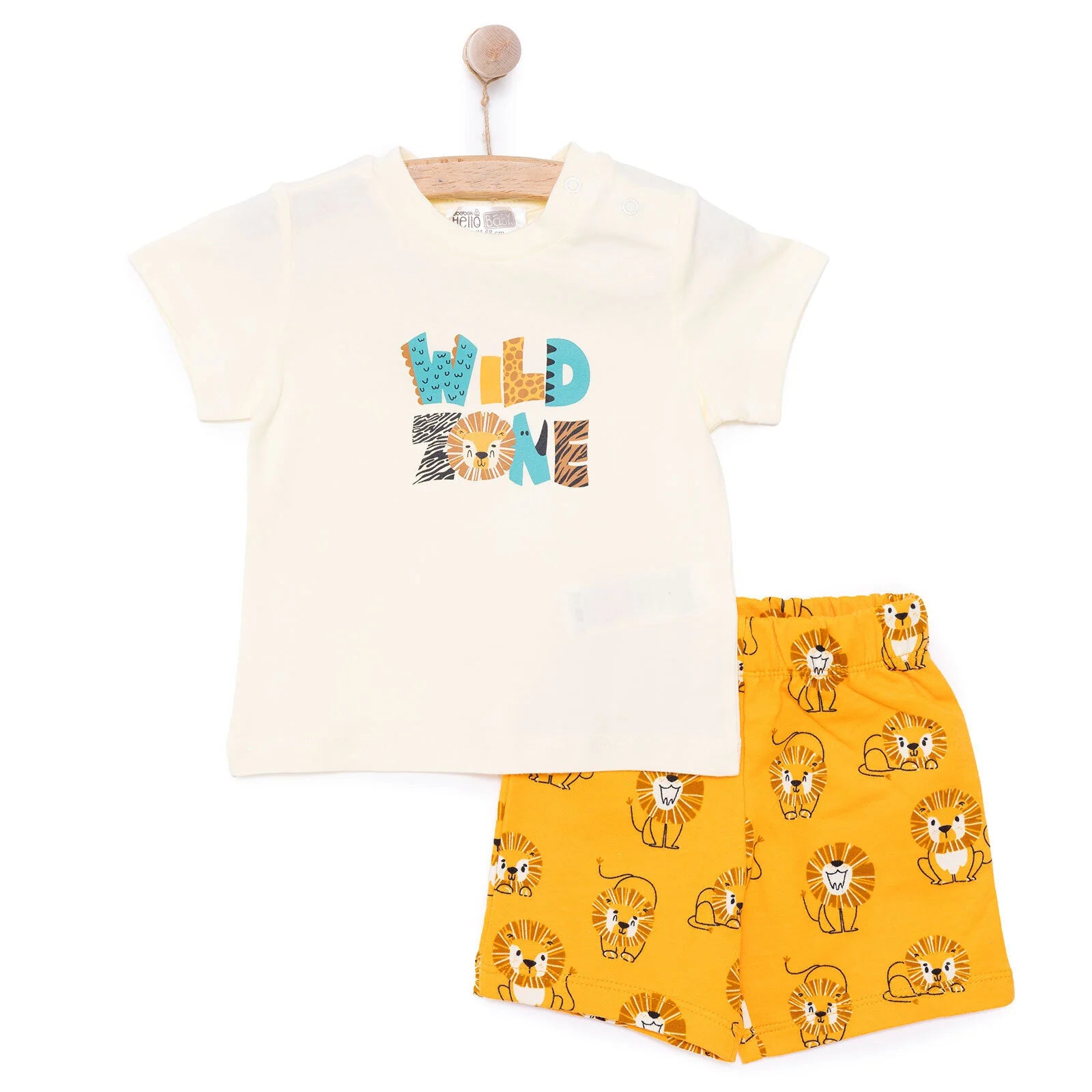 HelloBaby Basic Boy Lion Printed Tshirt - Light Yellow - ebebek - Black Friday