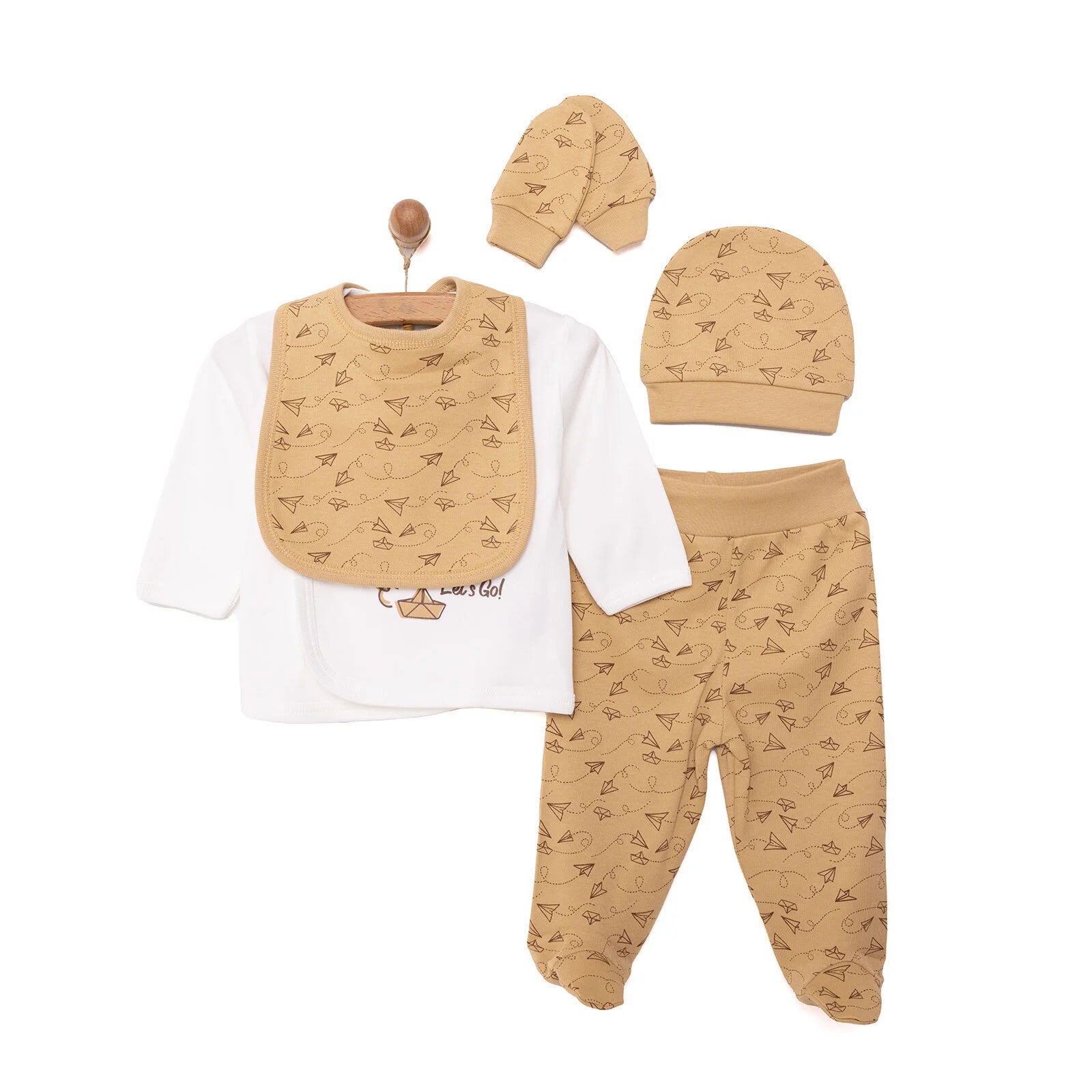 HelloBaby Boy 5 Piece Newborn Set - Beige - ebebek - Black Friday