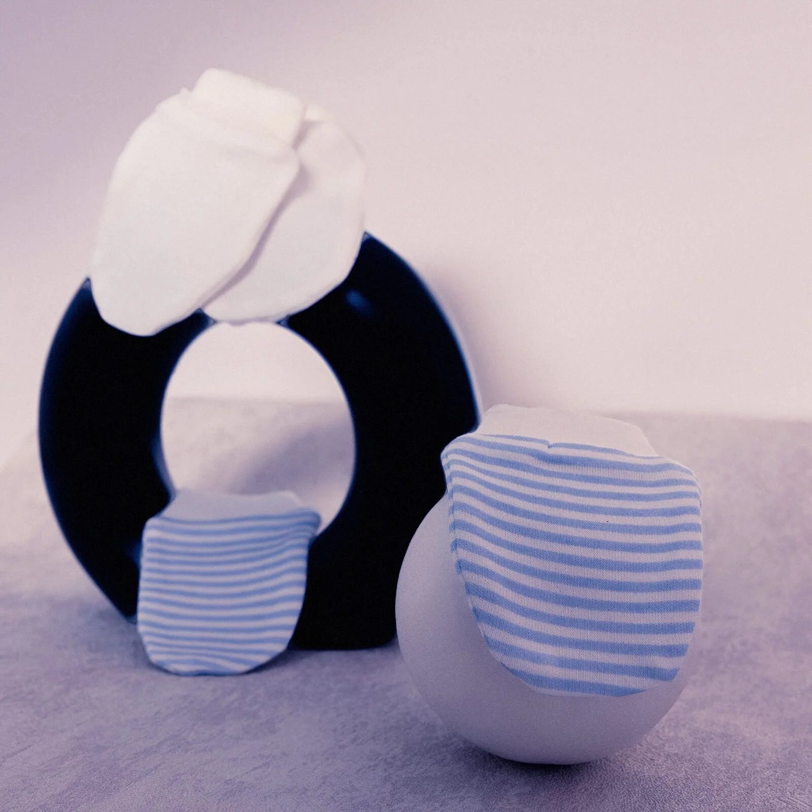 HelloBaby Newborn Striped - Straight Mittens - Blue - HelloBaby - ebebek