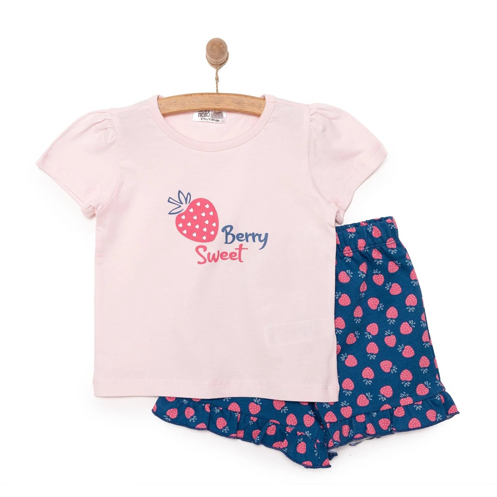 HelloBaby Girl Strawberry Patterned T-shirt - Pink - ebebek - Black Friday