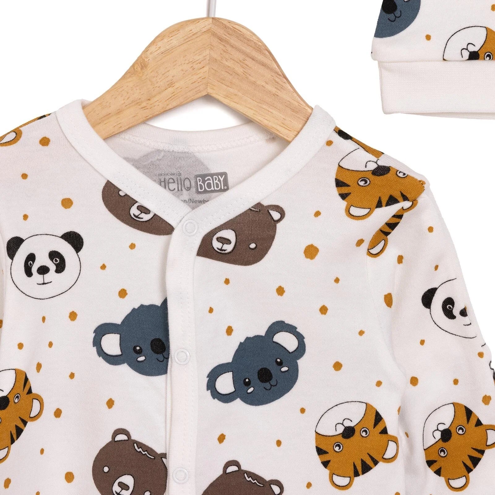 HelloBaby Boy Jumpsuit - Hat - Grey - ebebek - Black Friday