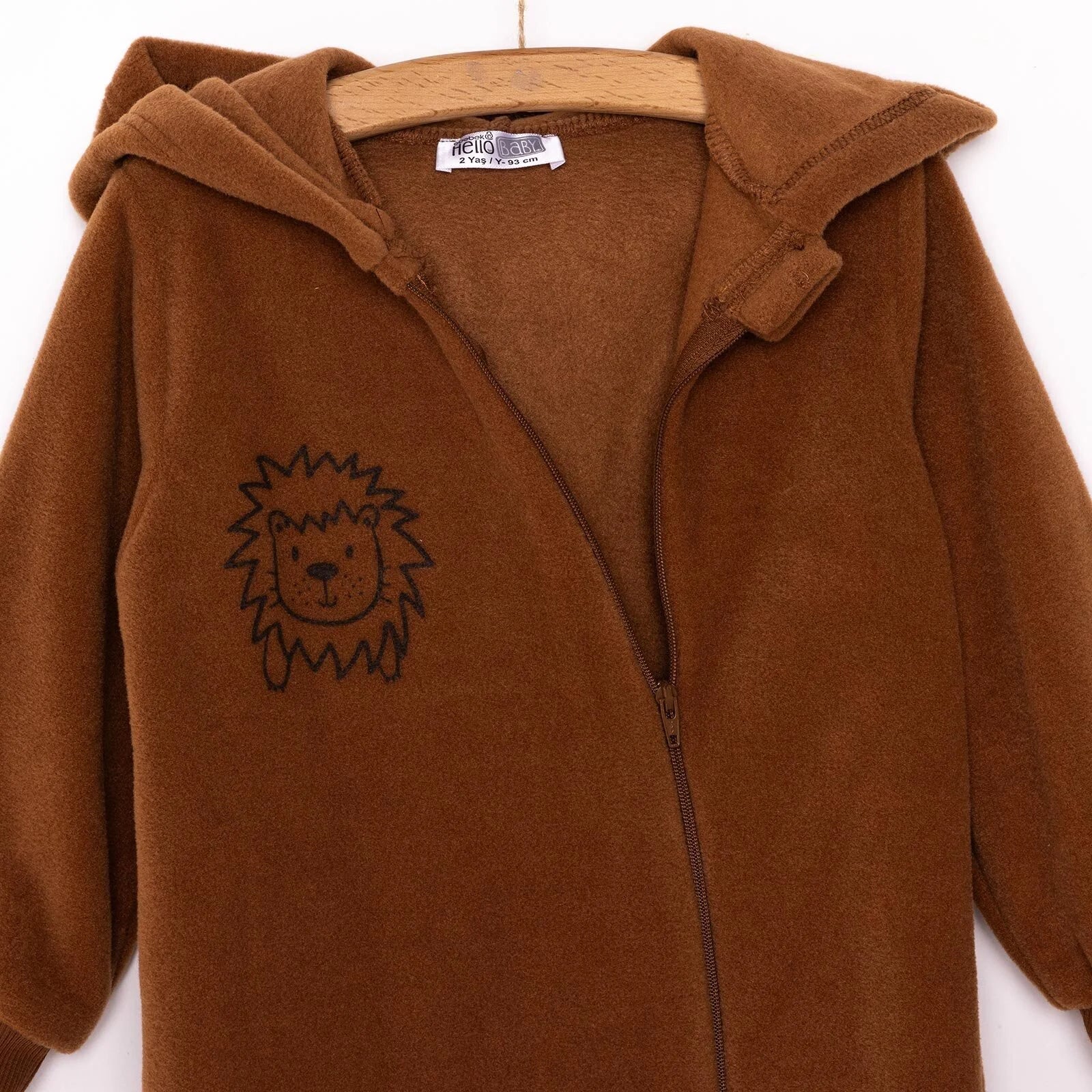 HelloBaby Basic Fleece Jumpsuit - Brown - ebebek - Black Friday