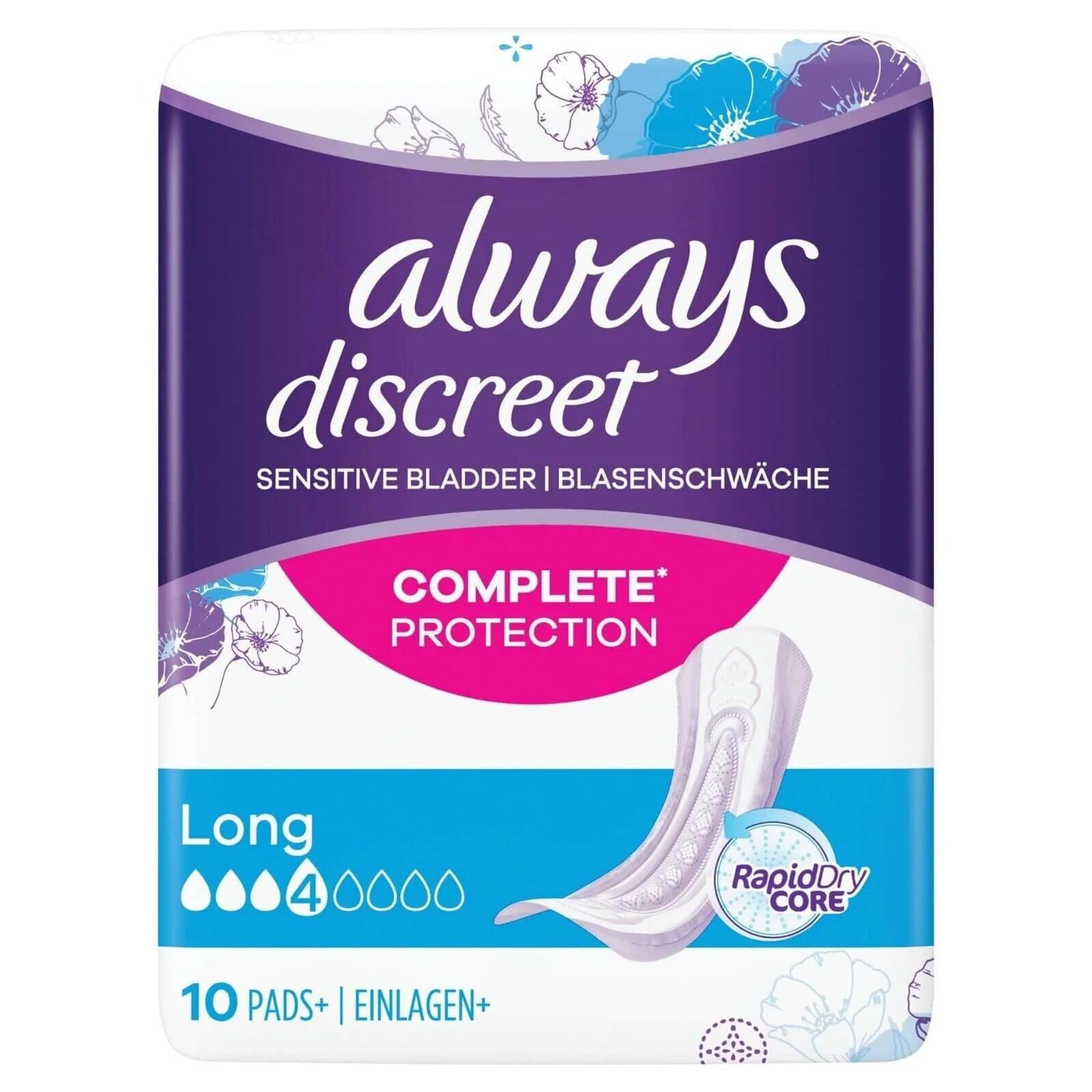 Always Discreet Incontinence Pads Long 10 pcs - ebebek - Black Friday