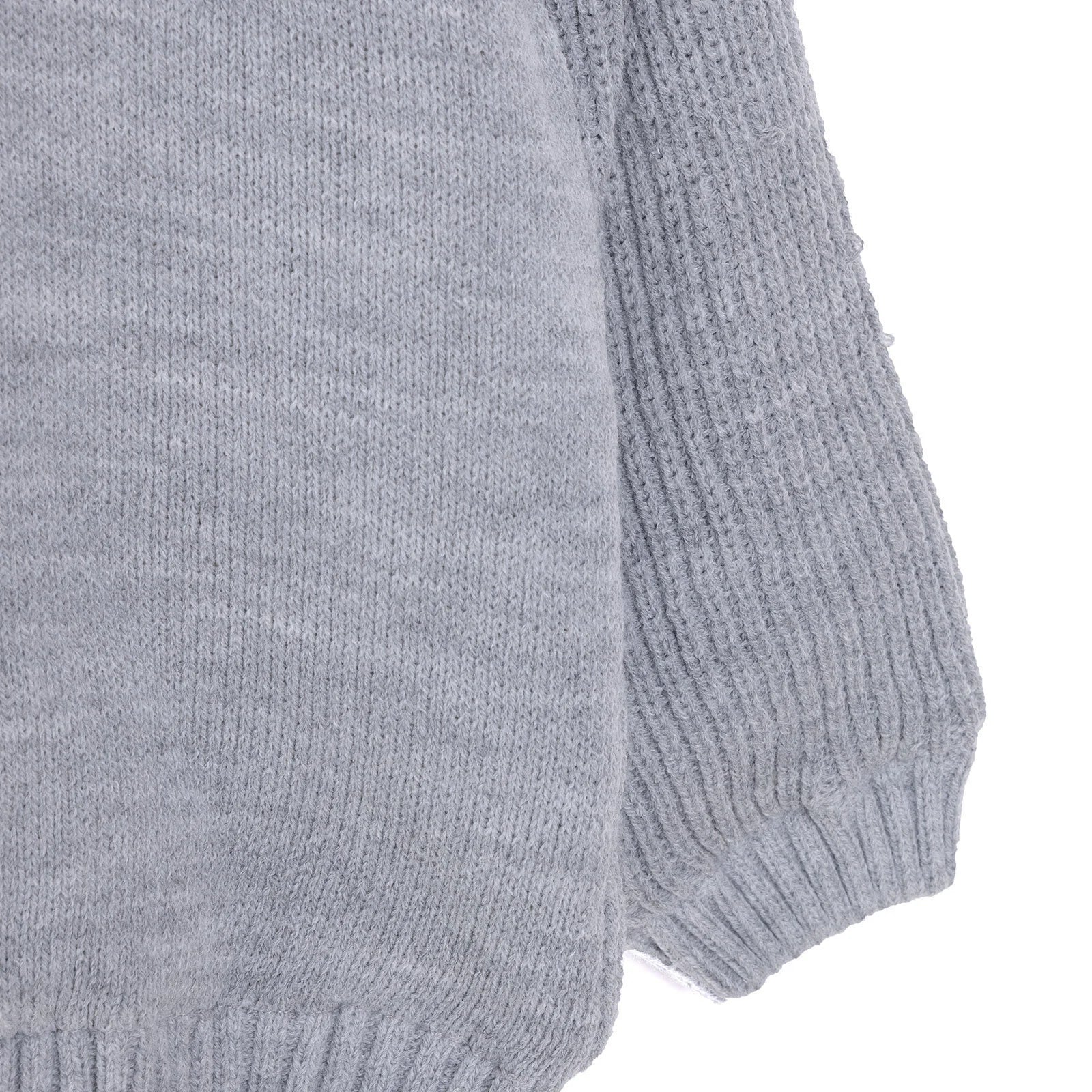 HelloBaby Basic Unisex Plush Knit Cardigan - Grey Melange - ebebek - Black Friday