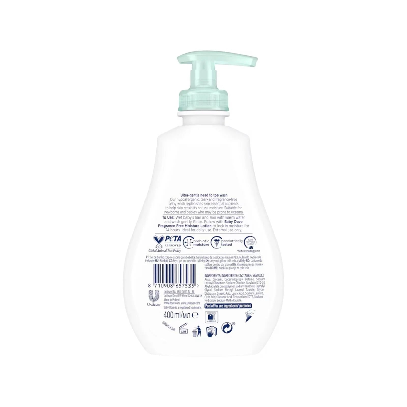 Dove Baby Head to Toe Wash Sensitive Fragrance Free 400ml - ebebek - Black Friday