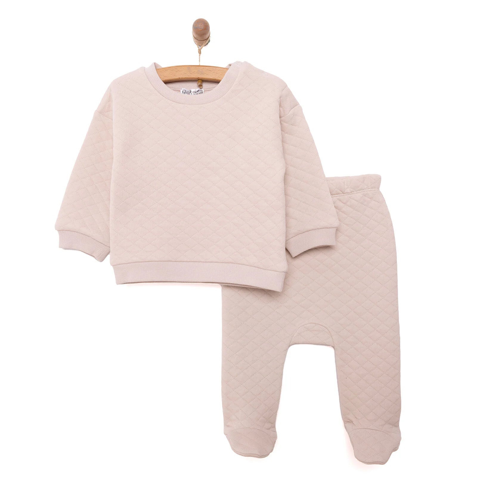 HelloBaby Newborn Quilted Sweatshirt - Footed Bottom - Grey - ebebek - Black Friday