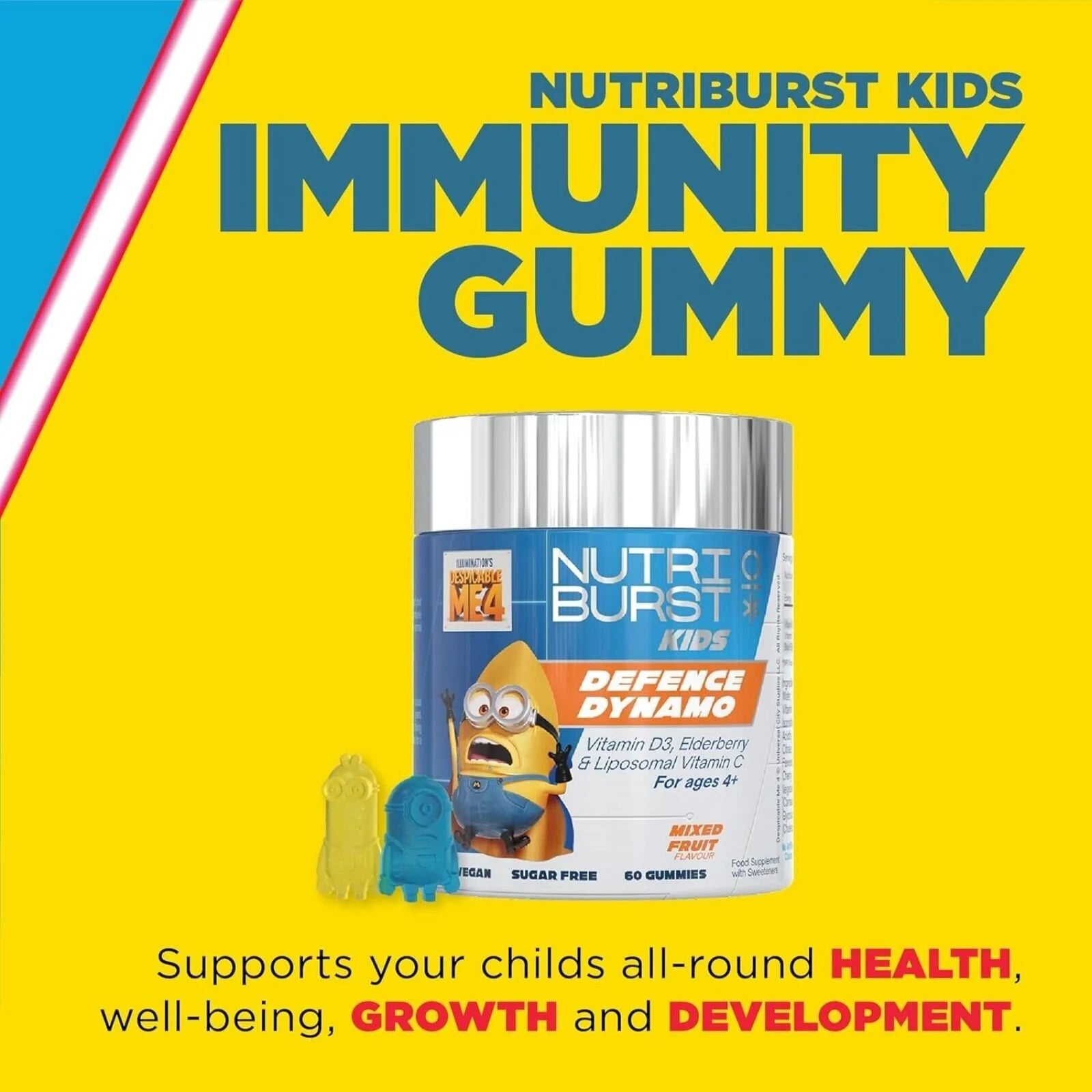 Nutriburst Minions Defence Dynamo Vitamins 4+ years 60 pcs - ebebek - Black Friday