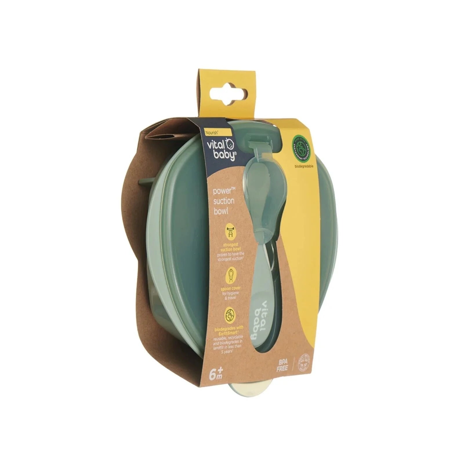 Vital Baby Nourish Power Suction Bowl - Natural Moss - ebebek - Black Friday