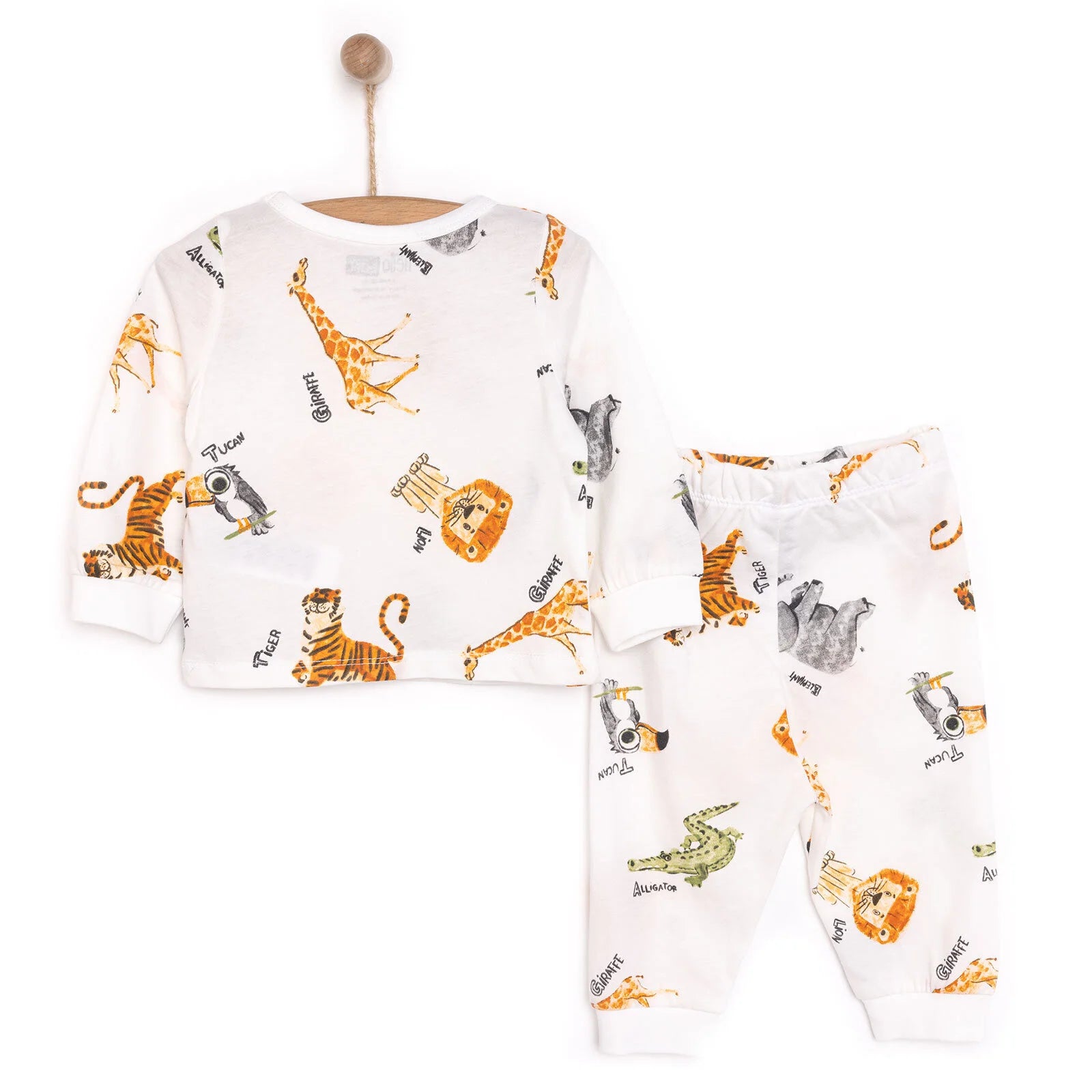 HelloBaby Baby Boy Long Sleeve Pyjamas Set - Ecru - ebebek - Black Friday