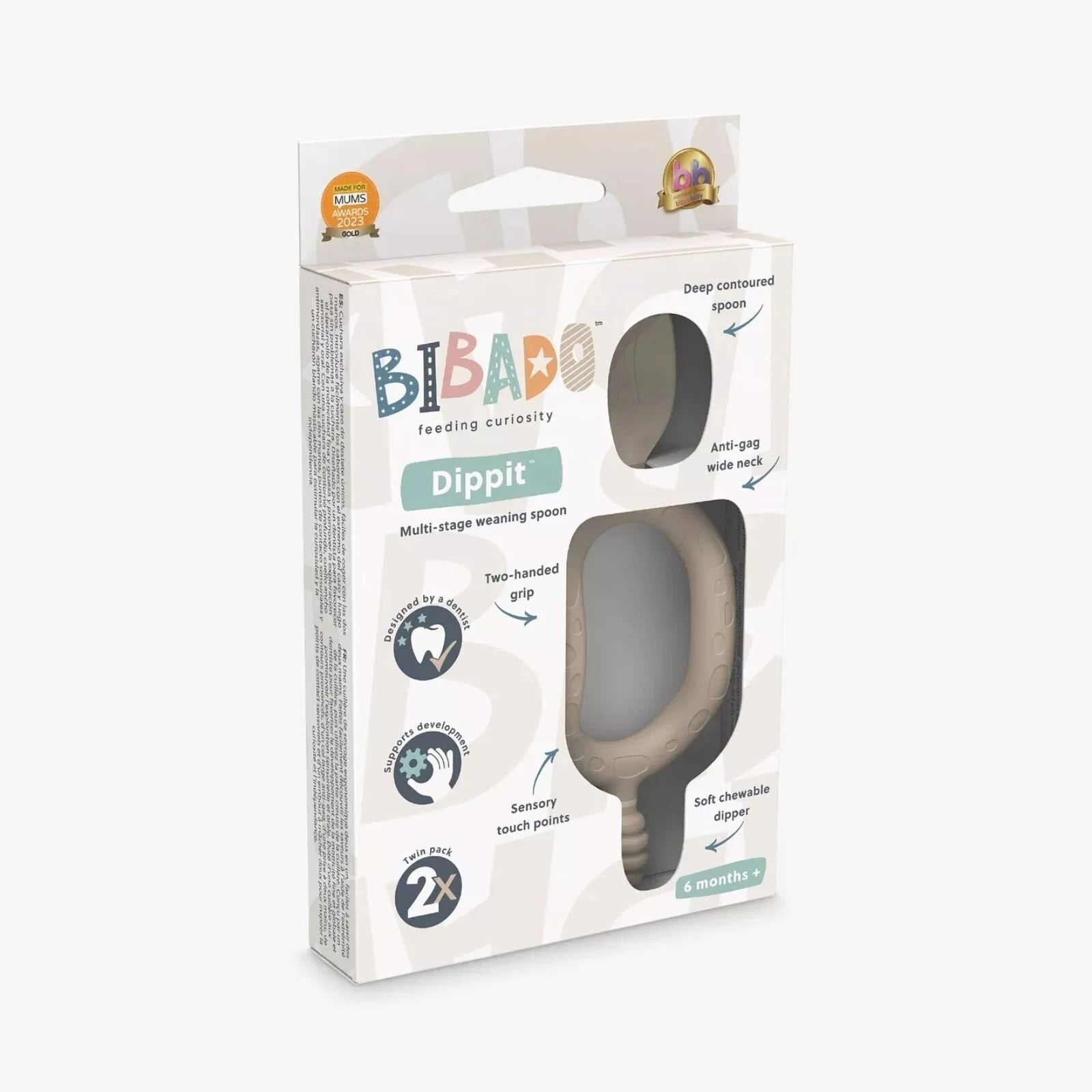Bibado Dippit Baby Weaning Spoons 6+ months Pack of 2 - Fawn - ebebek - Black Friday