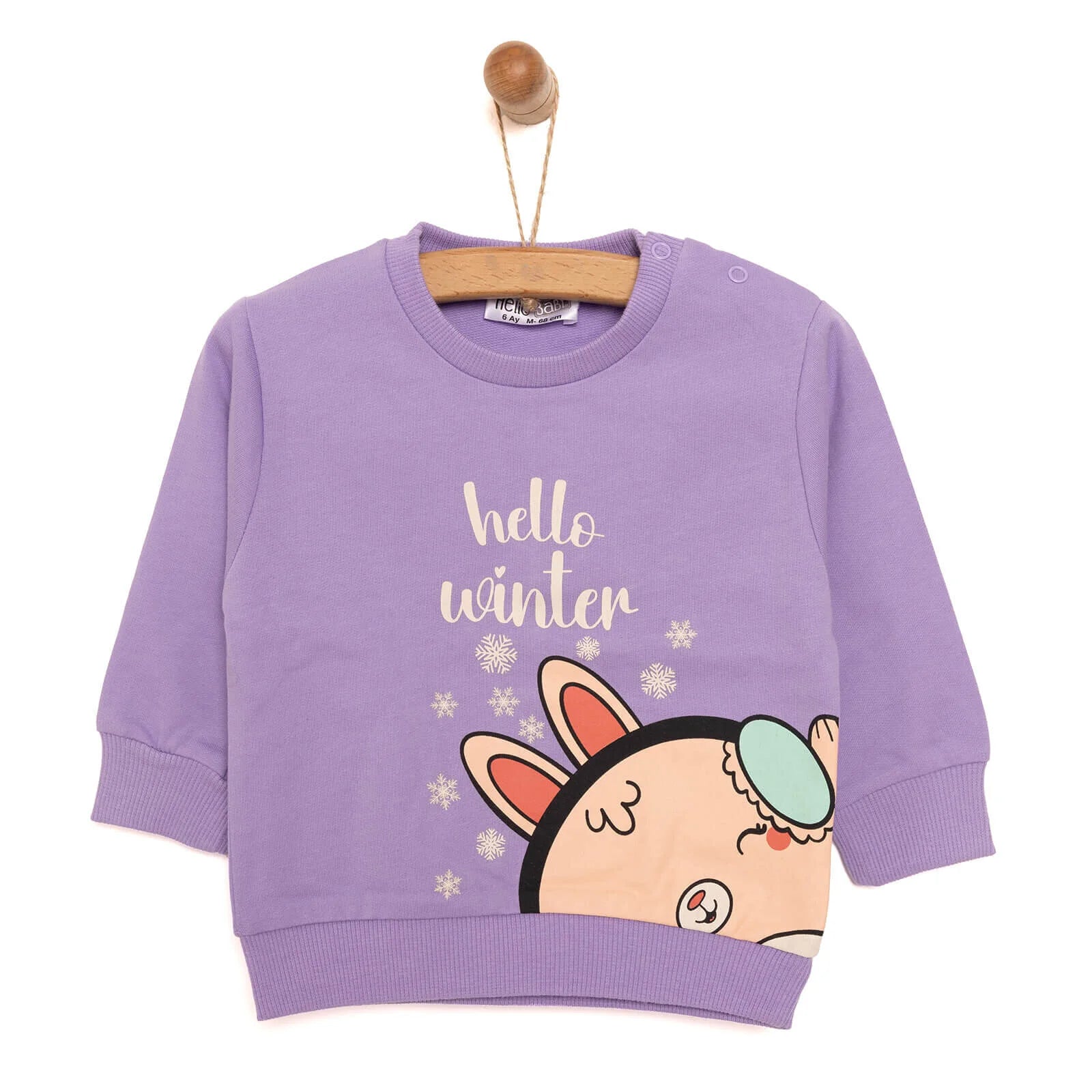 HelloBaby Baby Girl Animal Printed Sweatshirt - Purple - ebebek - Black Friday