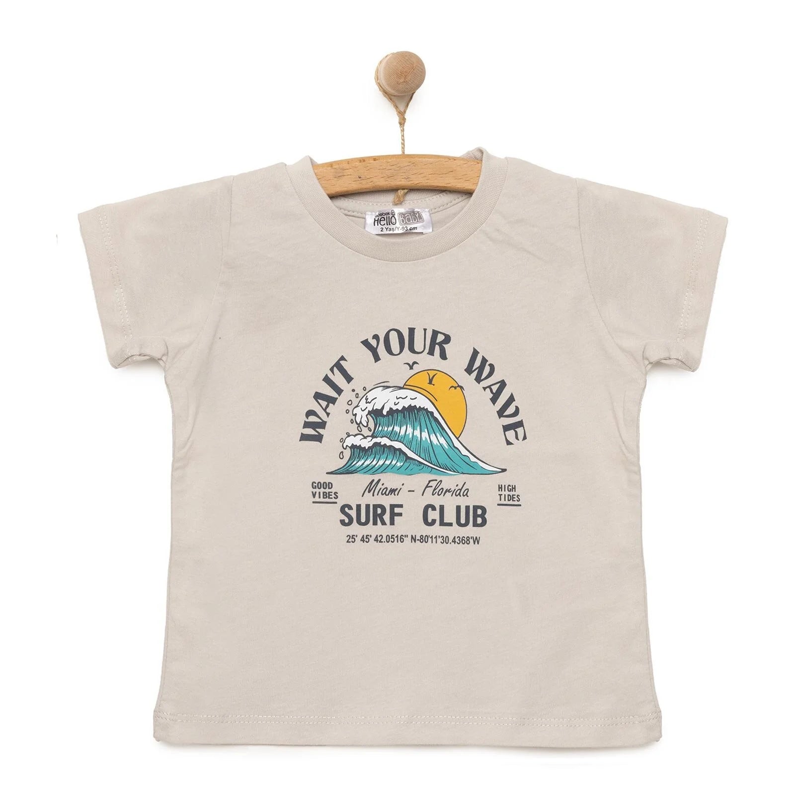 HelloBaby Basic Wave Printed Tshirt - Grey - ebebek - Black Friday