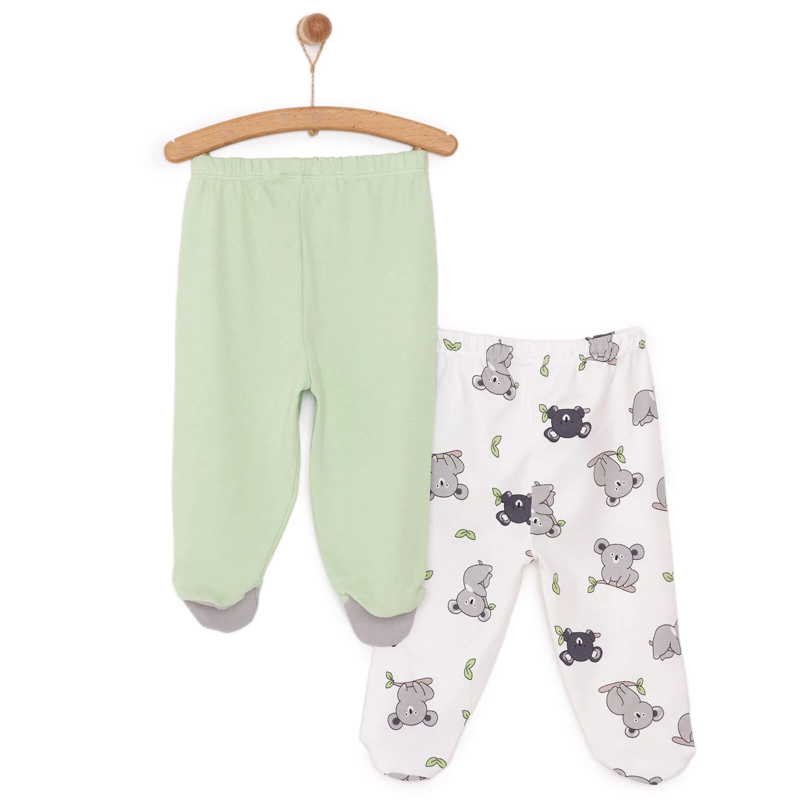 HelloBaby Newborn Baby Boy Embroidered Footed Bottom - Pistachio Green - ebebek - Black Friday