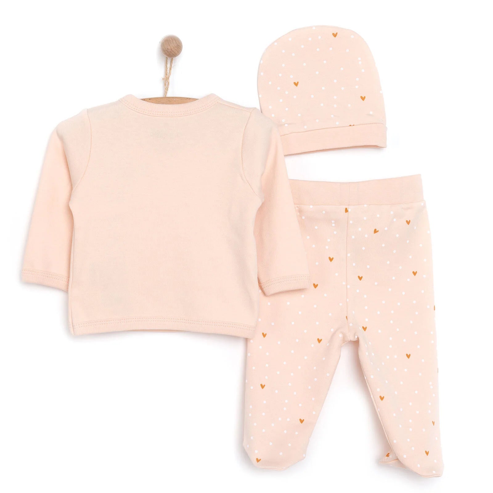 HelloBaby Wrapover Top - Hat - Footed Bottom - Powder - ebebek - Black Friday