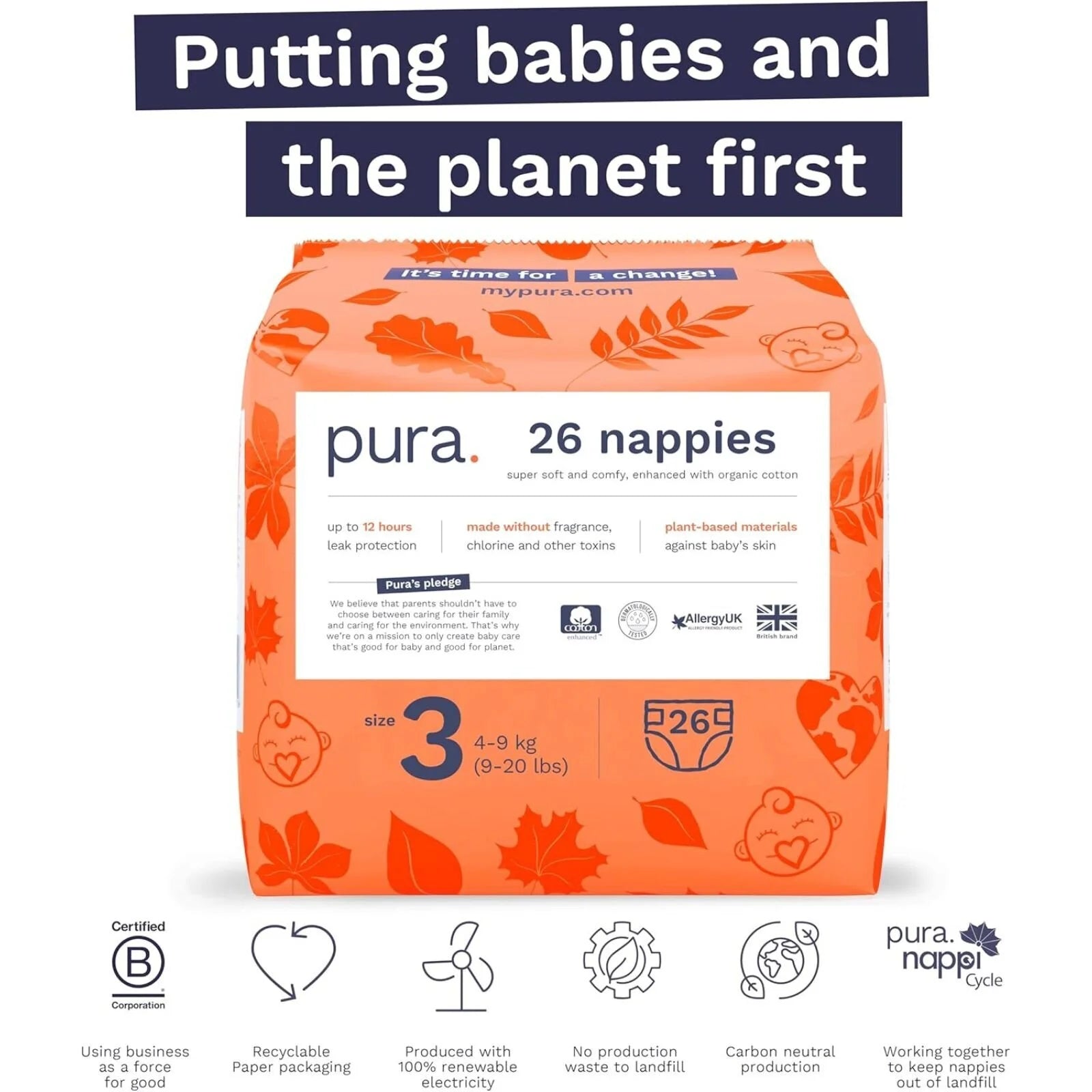 Pura Eco Nappy Size 3 - 26 nappies - ebebek - Black Friday