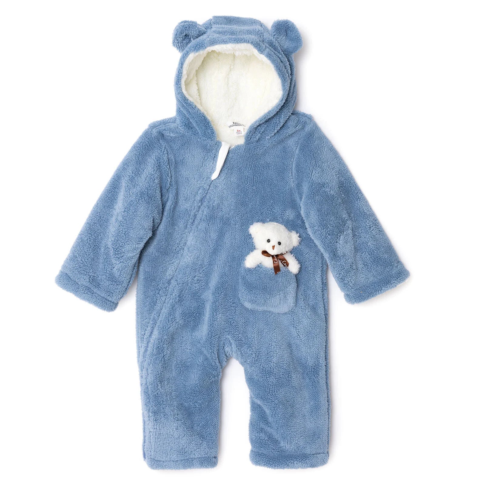 Midimod Newborn Welsoft Footless Jumpsuit - Blue - ebebek - Black Friday