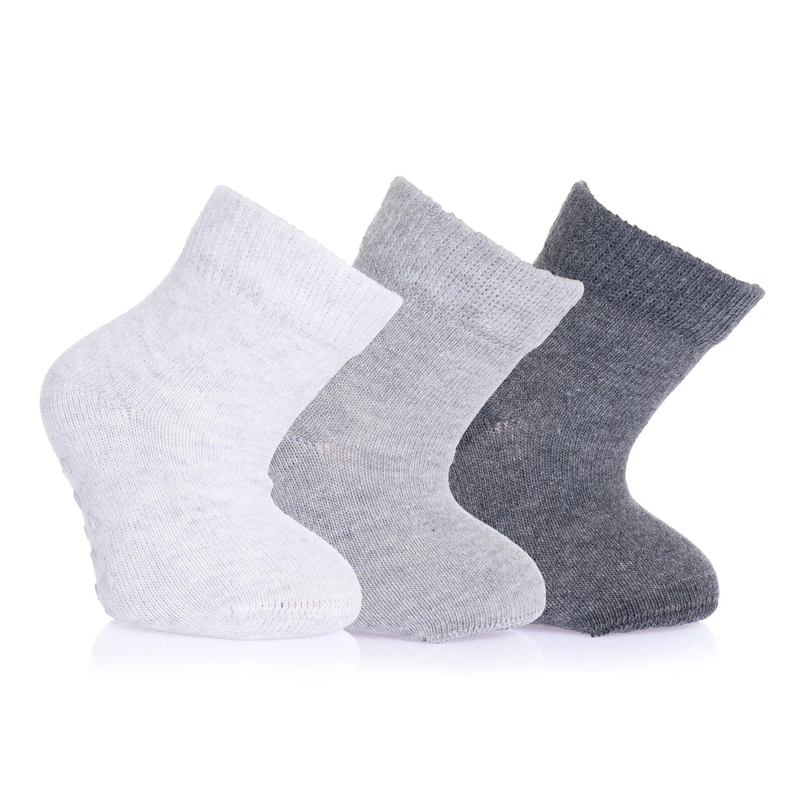 HelloBaby Baby Boy Non - Slip Baby Socks 3 Pcs - Grey Melange - ebebek - Black Friday