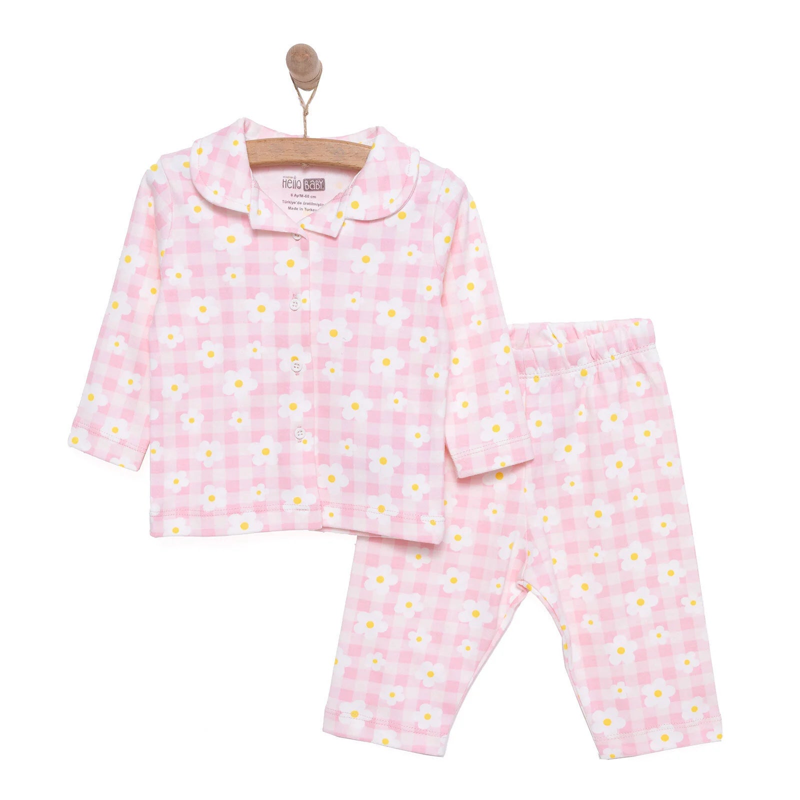 HelloBaby Girl Long Sleeve Pyjamas Set - Light Pink - ebebek - Black Friday