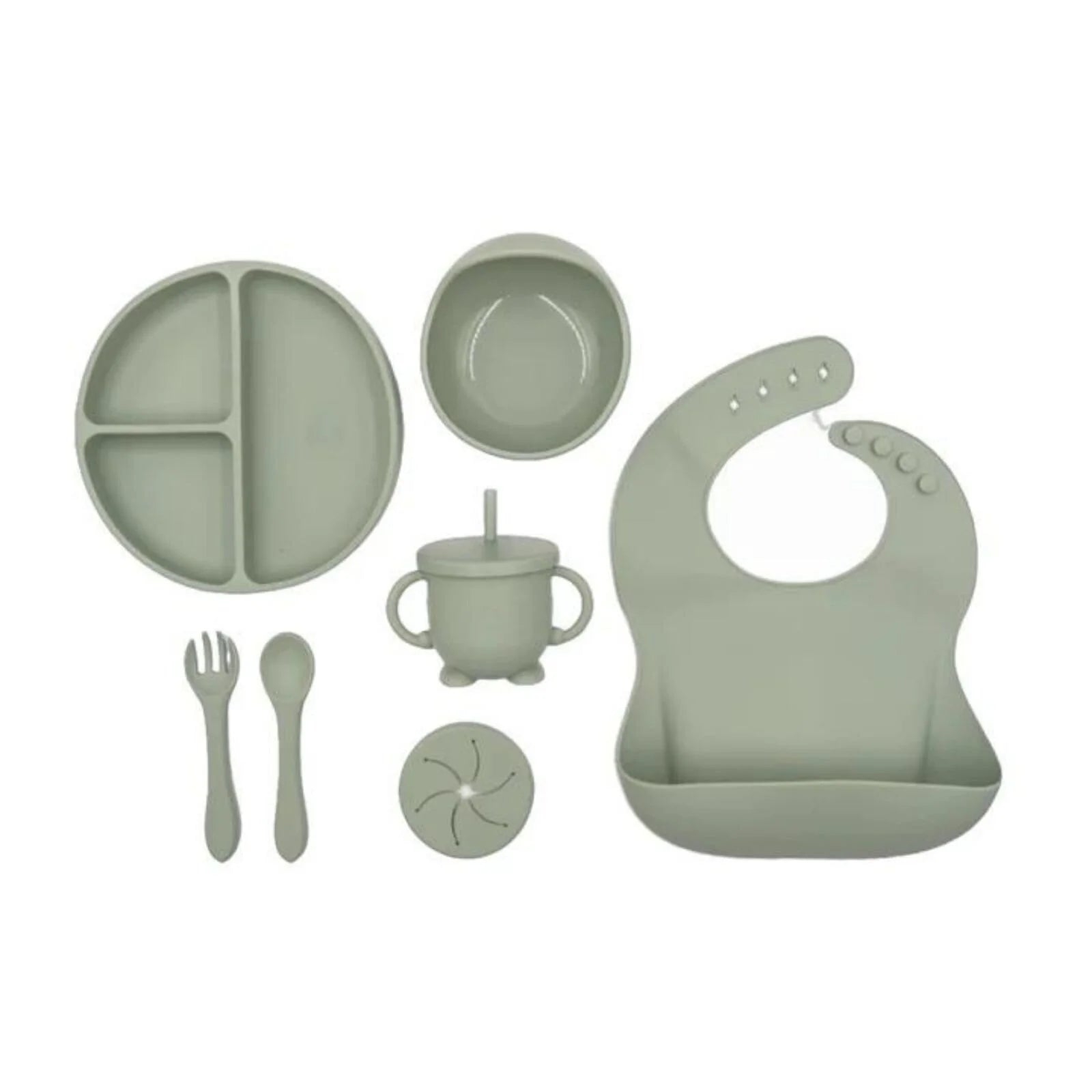 BLW Essentials Silicone Feeding Set - Sage - ebebek - Black Friday
