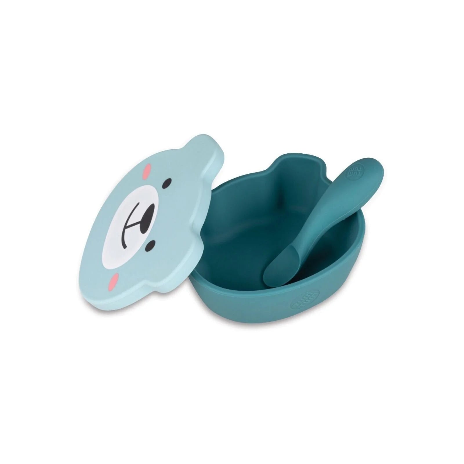 TUM TUM Silicone Weaning Bowl & Spoon Set Boris Bear - Blue - ebebek - Black Friday