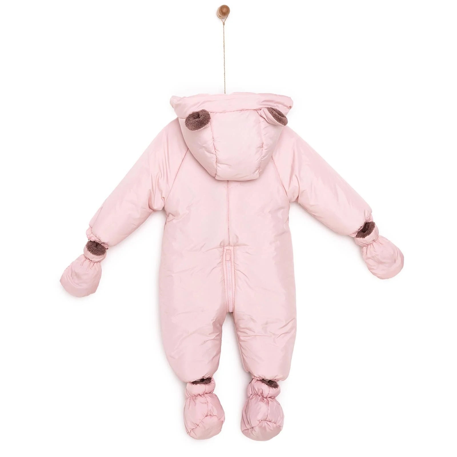 Midimod Basic Girl Rabbit Ears Snowsuit - Light Pink - ebebek - Black Friday