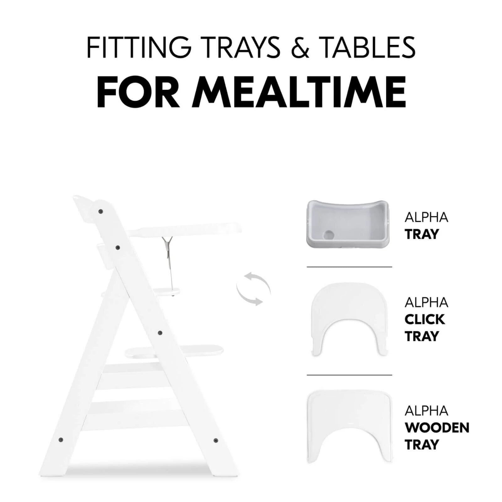 Hauck Alpha+ Wooden Highchair - White - ebebek - Black Friday