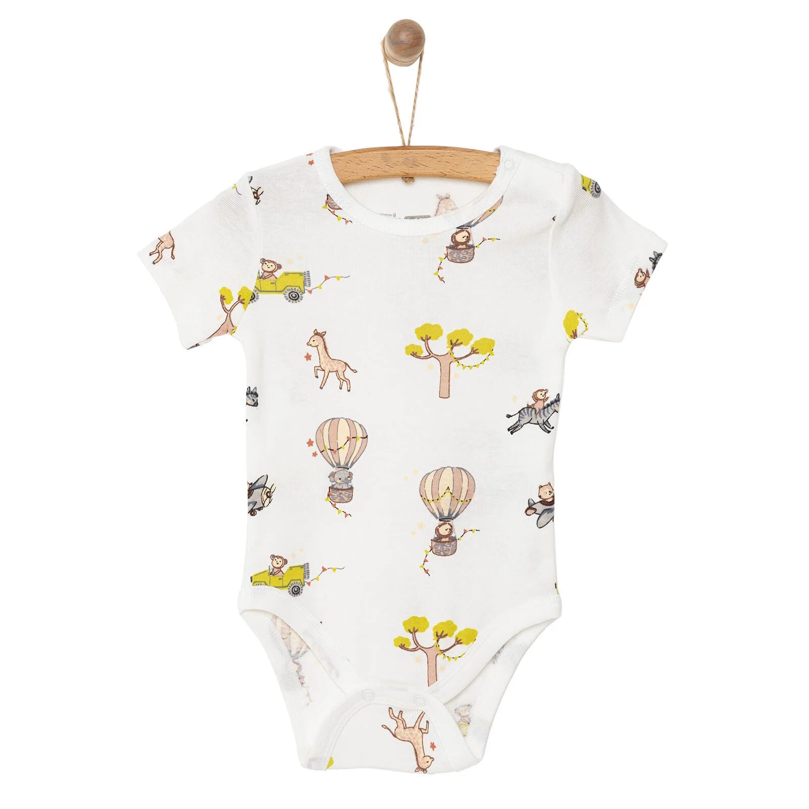 HelloBaby Baby Boy Short Sleeve Body - Ecru - ebebek - Black Friday