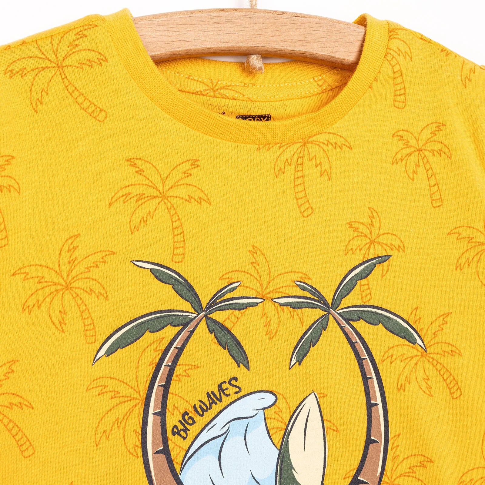 HelloBaby Basic Boy Surfing Printed T-shirt - Yellow - ebebek - Black Friday