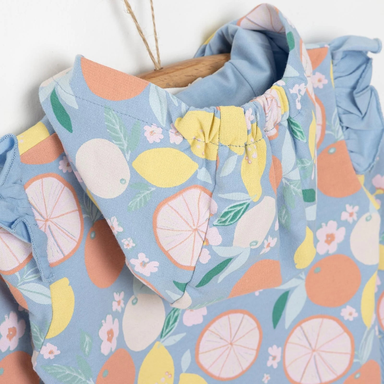 Bebetto Newborn Baby Girl Aloha Hooded Cardigan - Sweatshirt - Bottom - Light Blue - Bebetto - ebebek