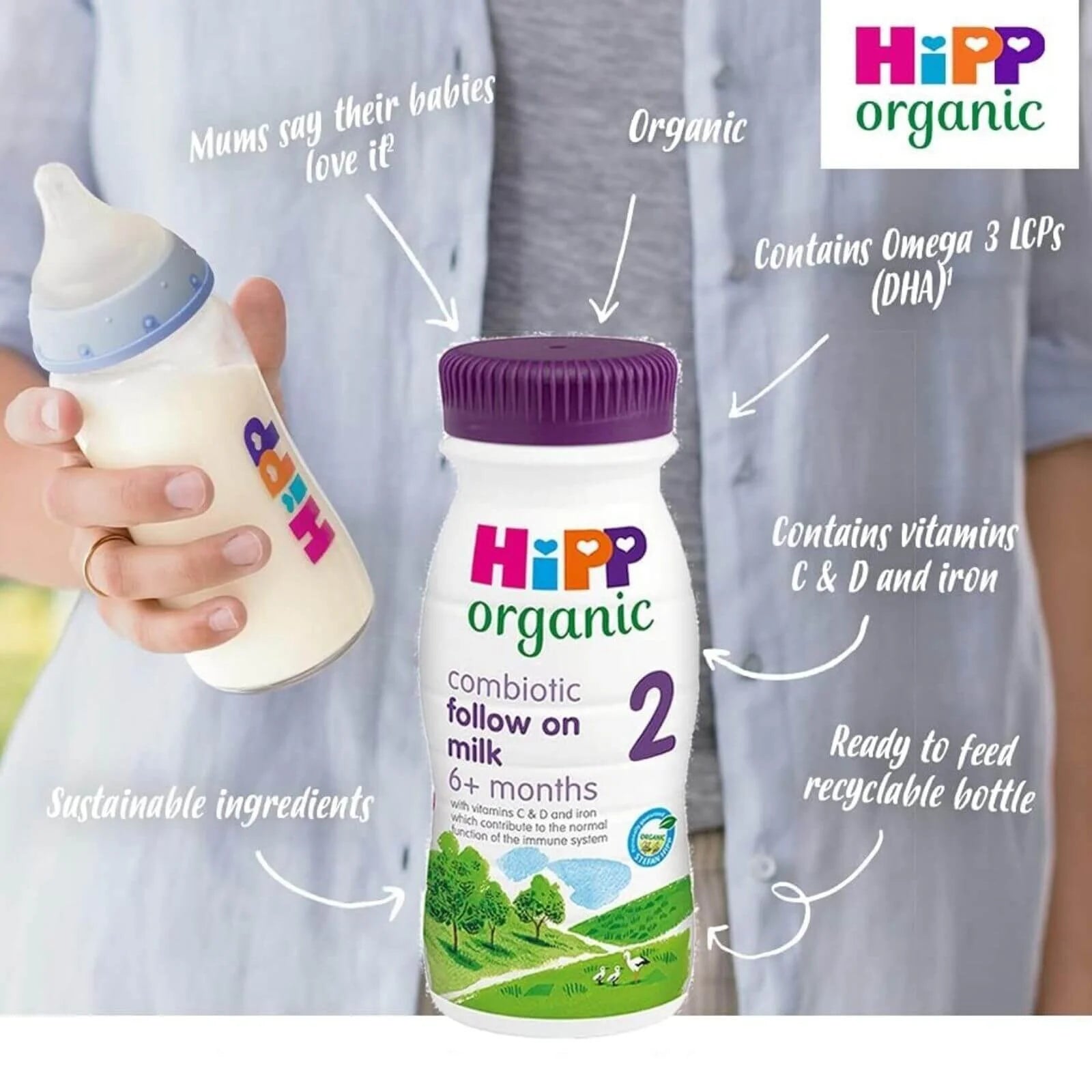 HiPP Organic 2 Follow On Ready to Feed Liquid Milk 6+ months 200ml - ebebek - Black Friday