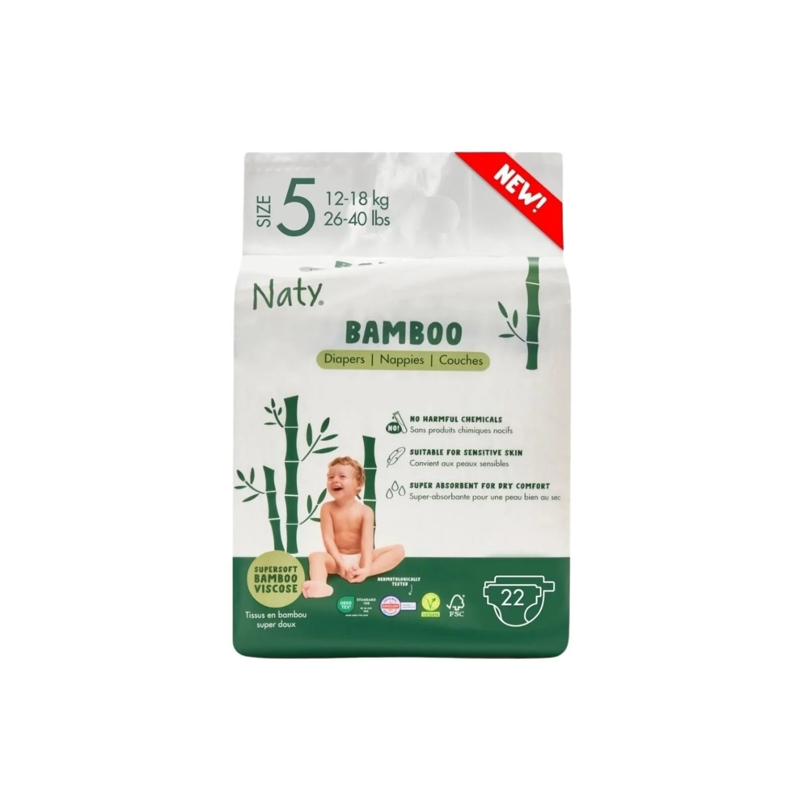 Naty Bamboo Viscose Baby Nappies Size 5 - 22 nappies - ebebek - Black Friday