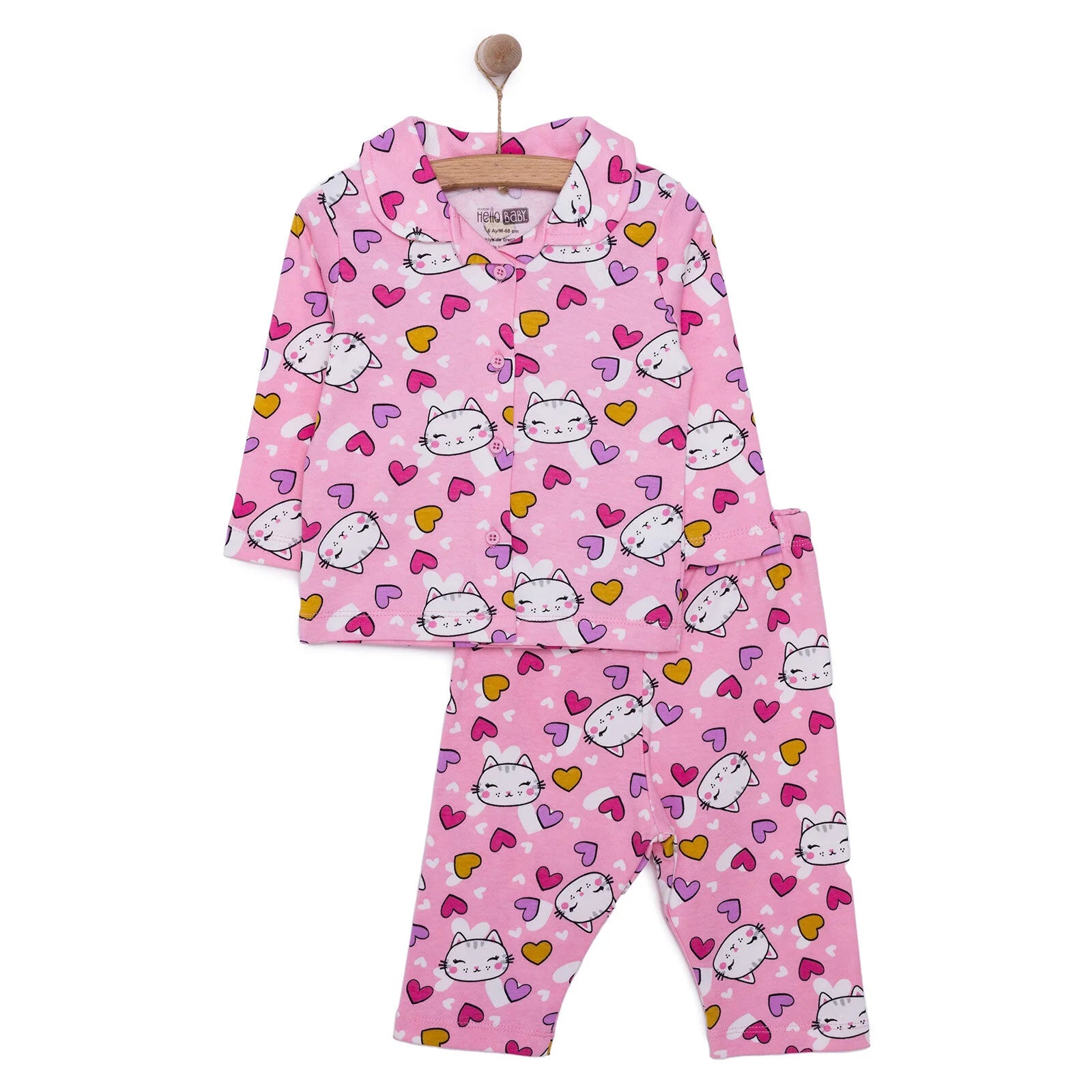 HelloBaby Girl Long Sleeve Pyjamas Set - Pink - ebebek - Black Friday