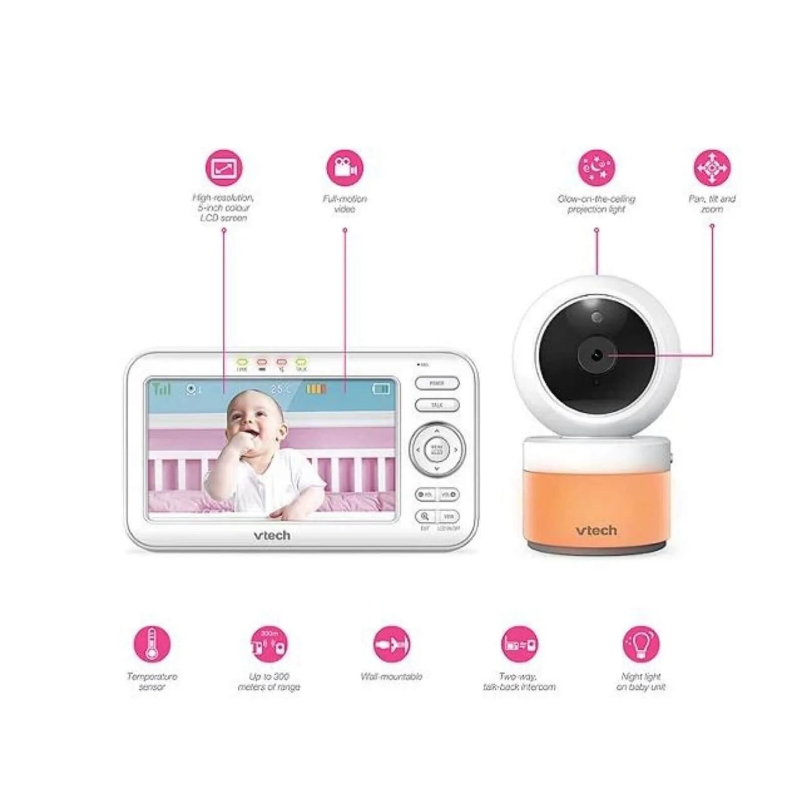 VTech VM5463 5inch Digital Baby Monitor - VTech - ebebek