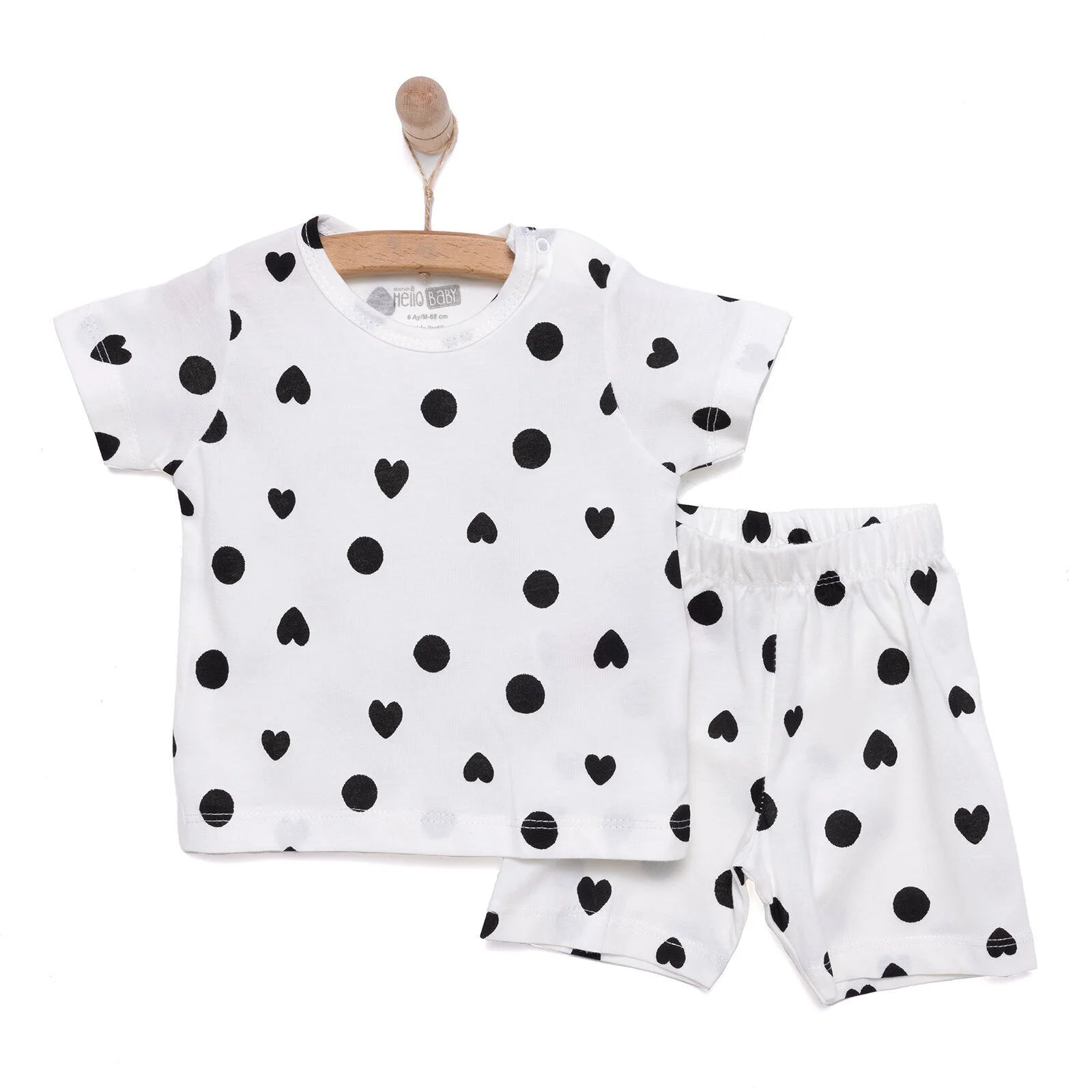 HelloBaby Girl Short Sleeve Pyjamas Set - Ecru - ebebek - Black Friday
