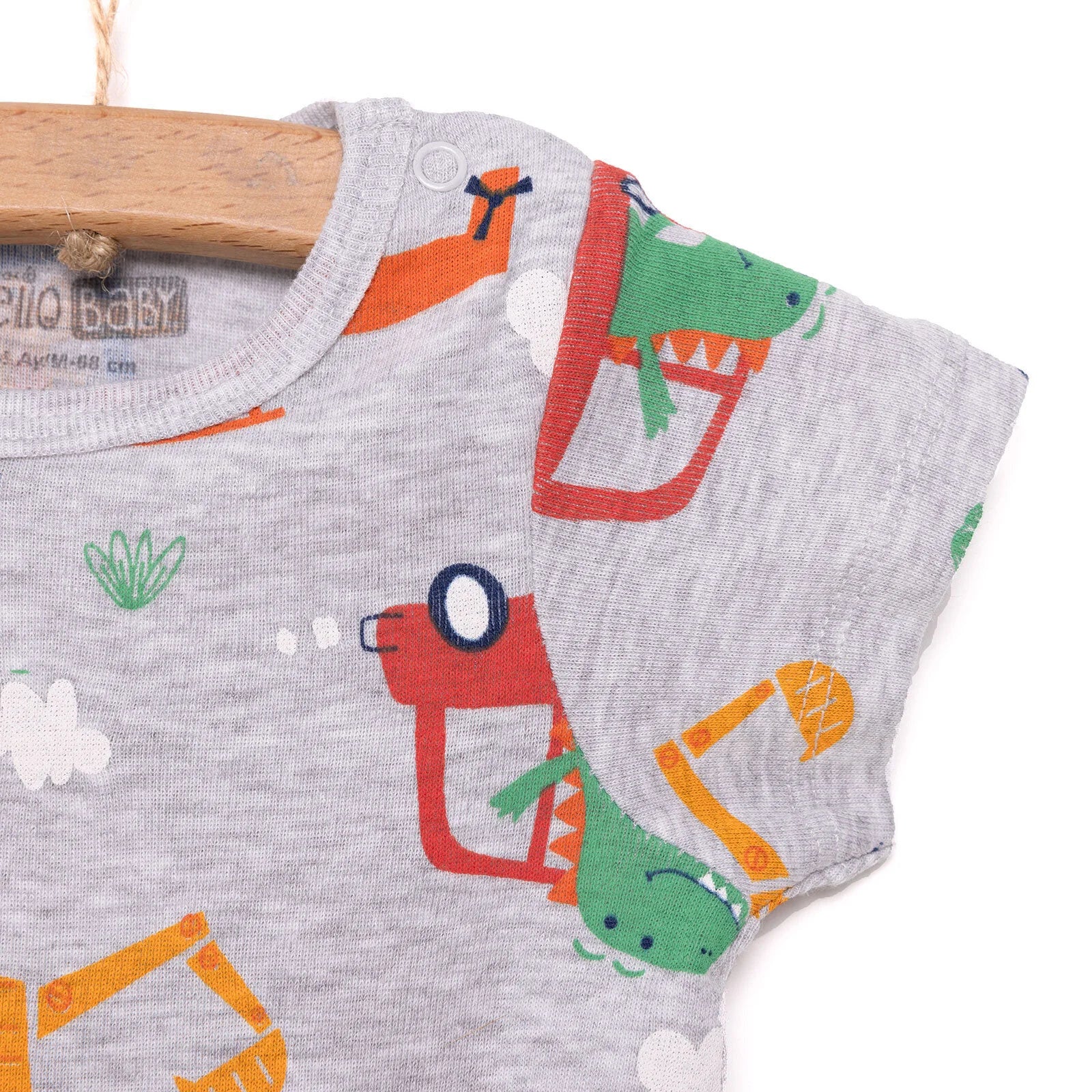 HelloBaby Baby Boy Short Sleeve Body - Grey Melange - ebebek - Black Friday