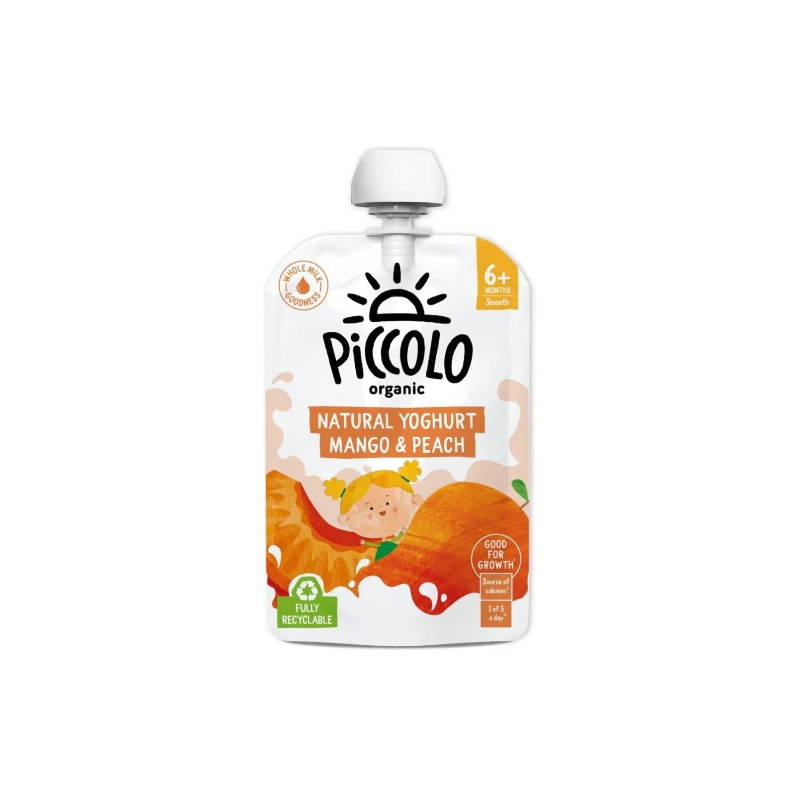 Piccolo Organic Natural Yoghurt Mango & Peach 6+ months 100g - ebebek - Black Friday