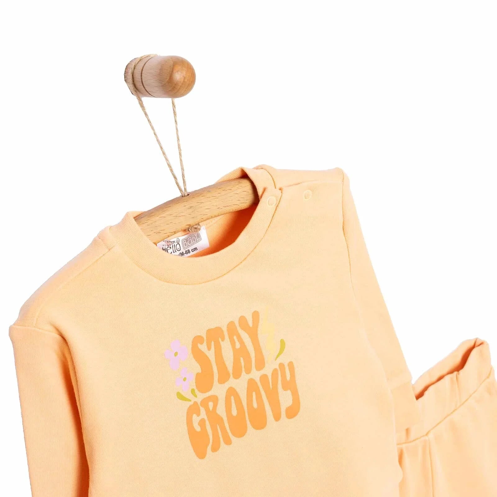HelloBaby Basic Girl Text Printed Jogging Set - Orange - ebebek - Black Friday