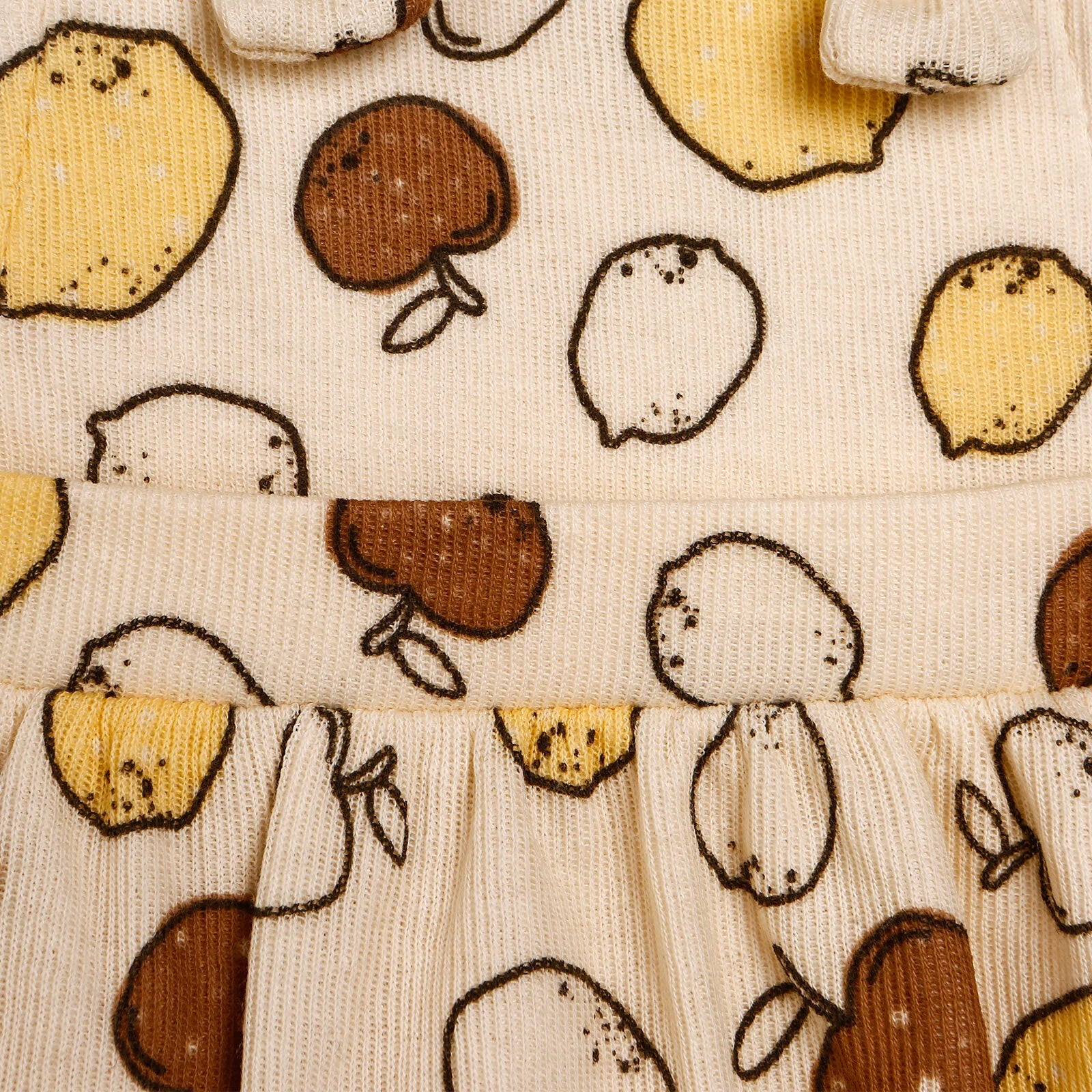 Newborn Bebbek Fruits Printed Dress - Ecru - ebebek - Black Friday