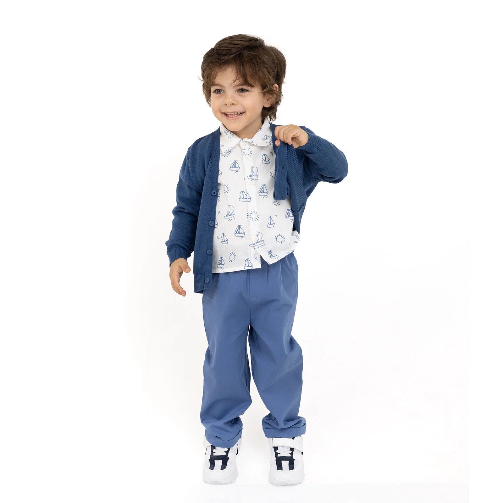 HelloBaby Little Sailor Boy Knit Cardigan - Blue - ebebek - Black Friday